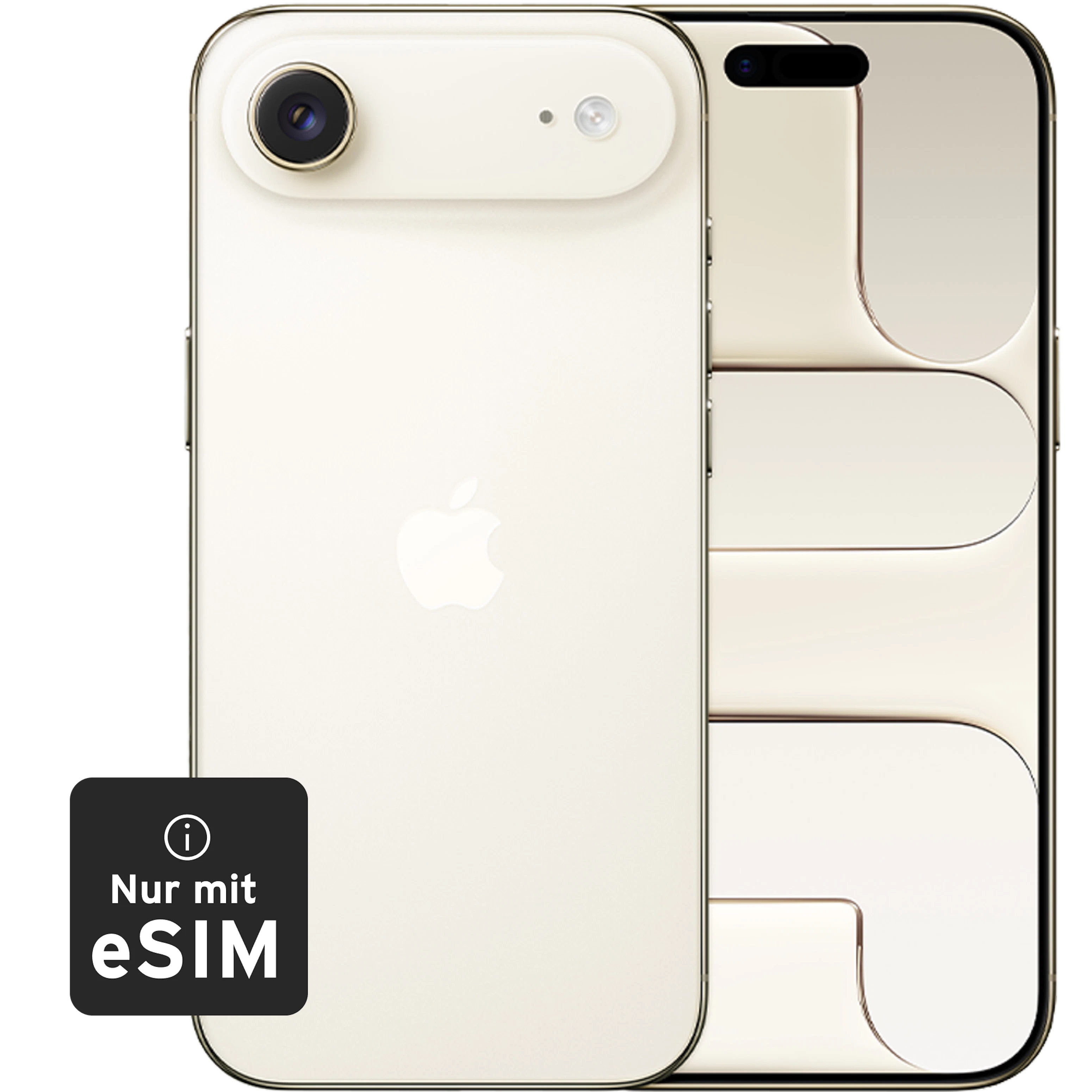 Rück- & Frontansicht Apple iPhone Air Gold. Nur mit e-SIM.