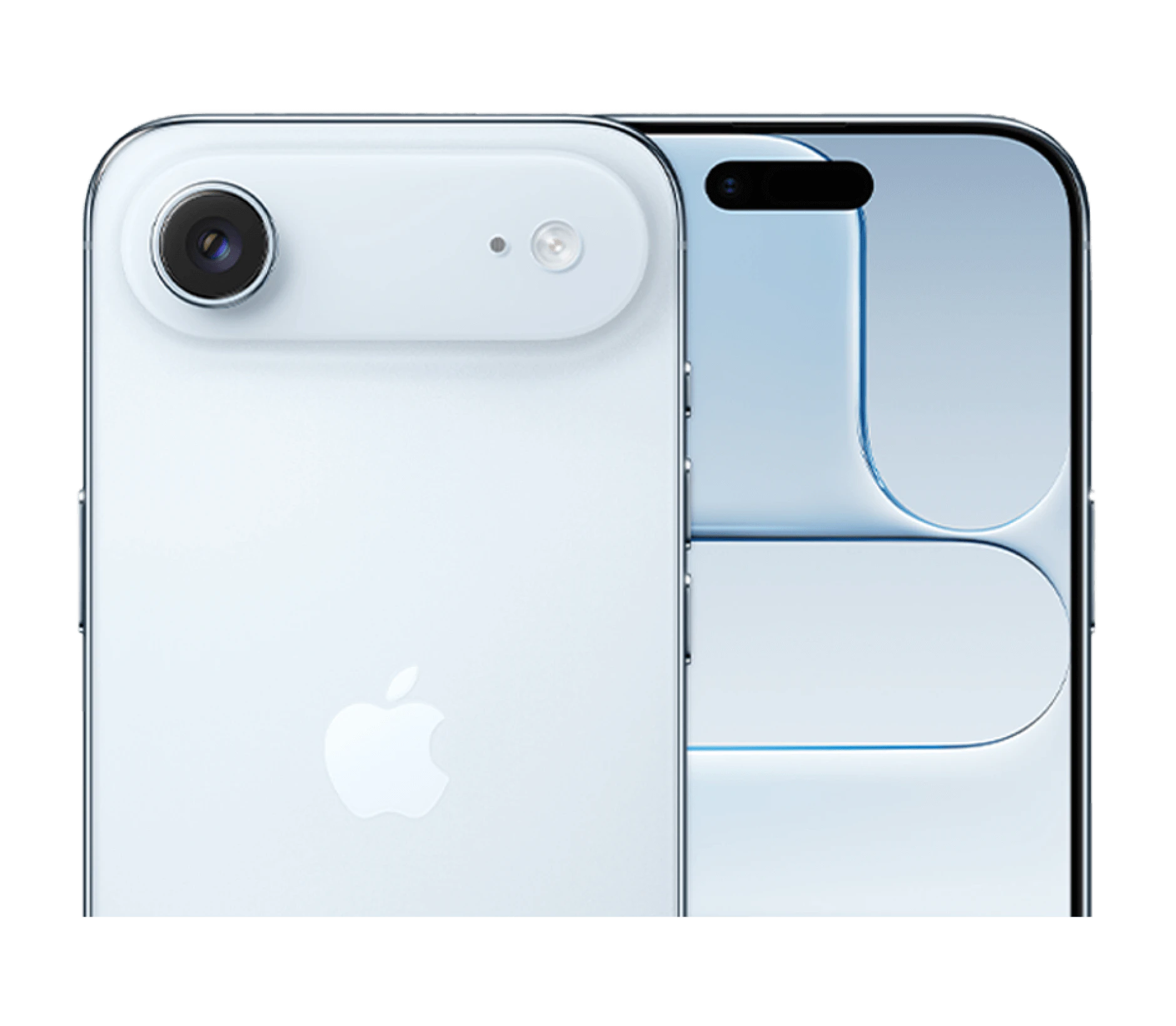 Highlight Bild vom Gerät Rück- & Frontansicht Apple iPhone Air Blue.