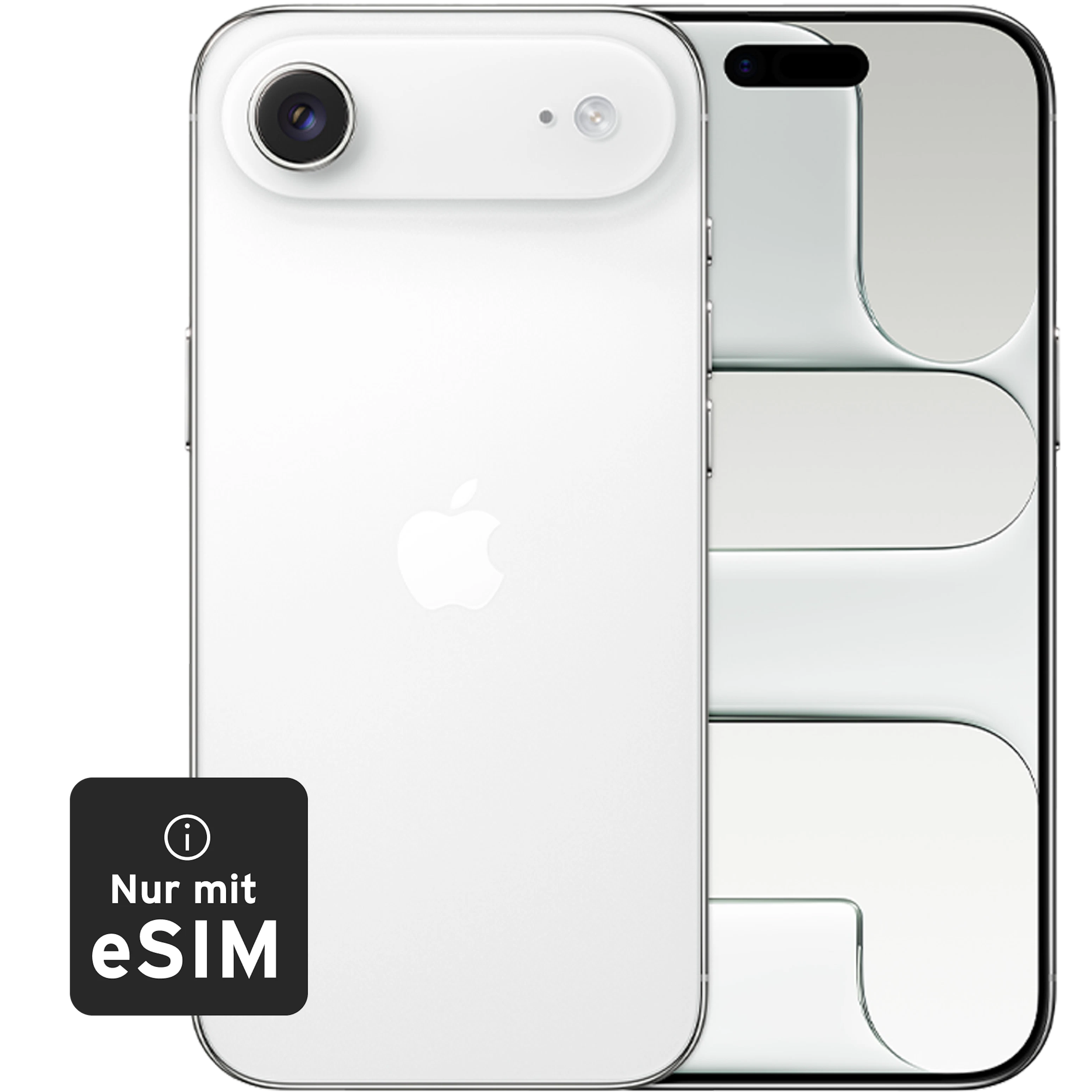 Rück- & Frontansicht Apple iPhone Air White. Nur mit e-SIM.