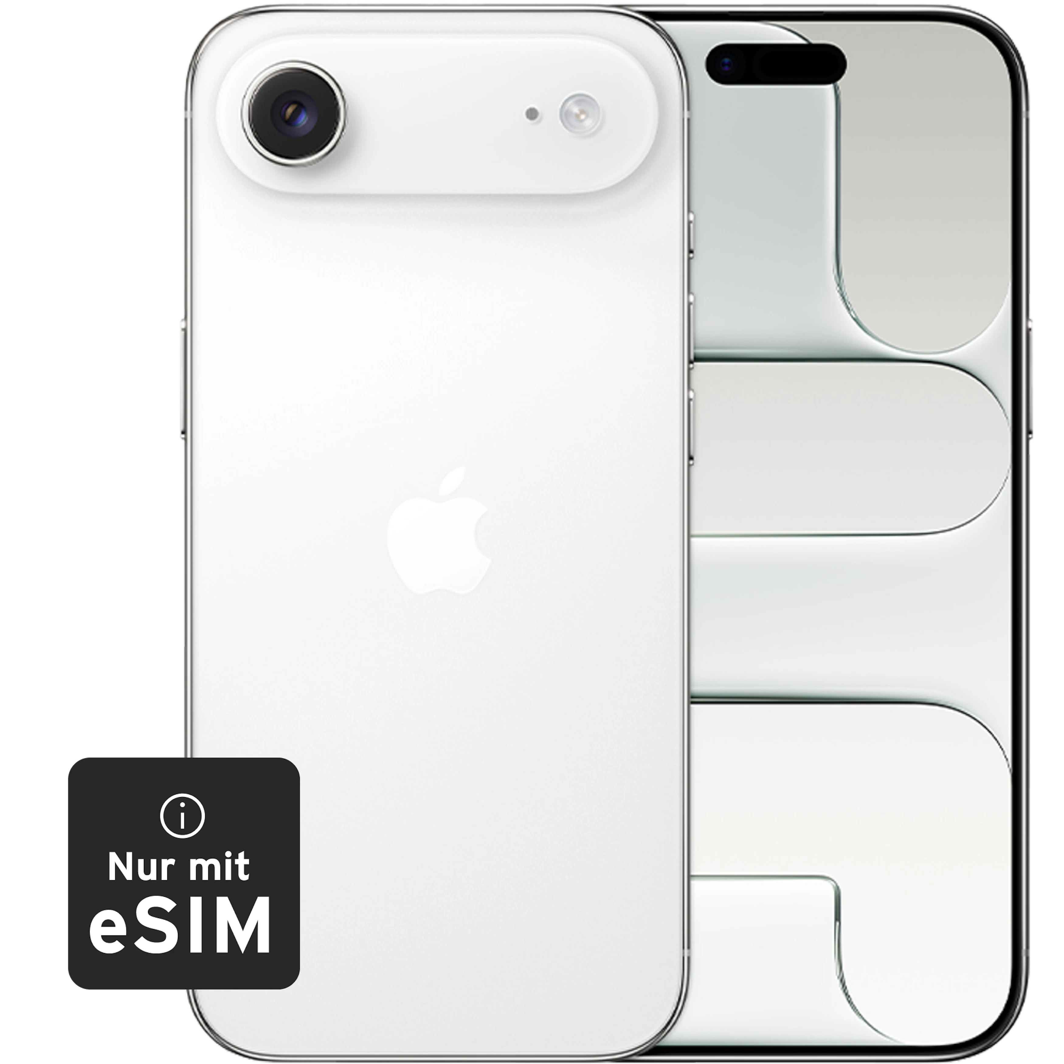 Rück- & Frontansicht Apple iPhone Air White. Nur mit e-SIM.