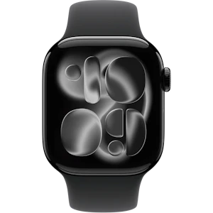 Vorderansicht Apple Watch S11 42mm Schwarz.