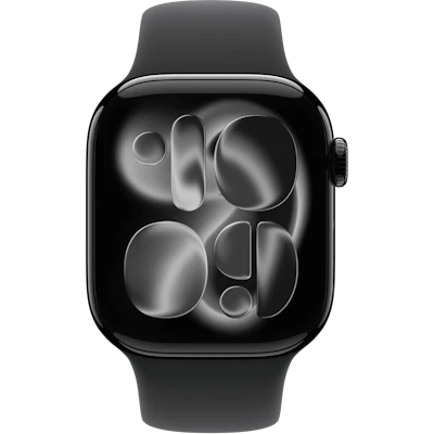 Vorderansicht Apple Watch S11 42mm Schwarz.