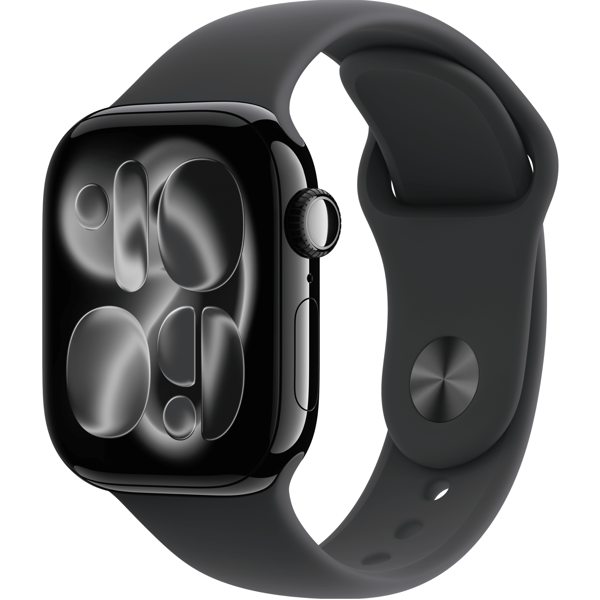 Schräge Vorderansicht Apple Watch S11 42mm Schwarz.