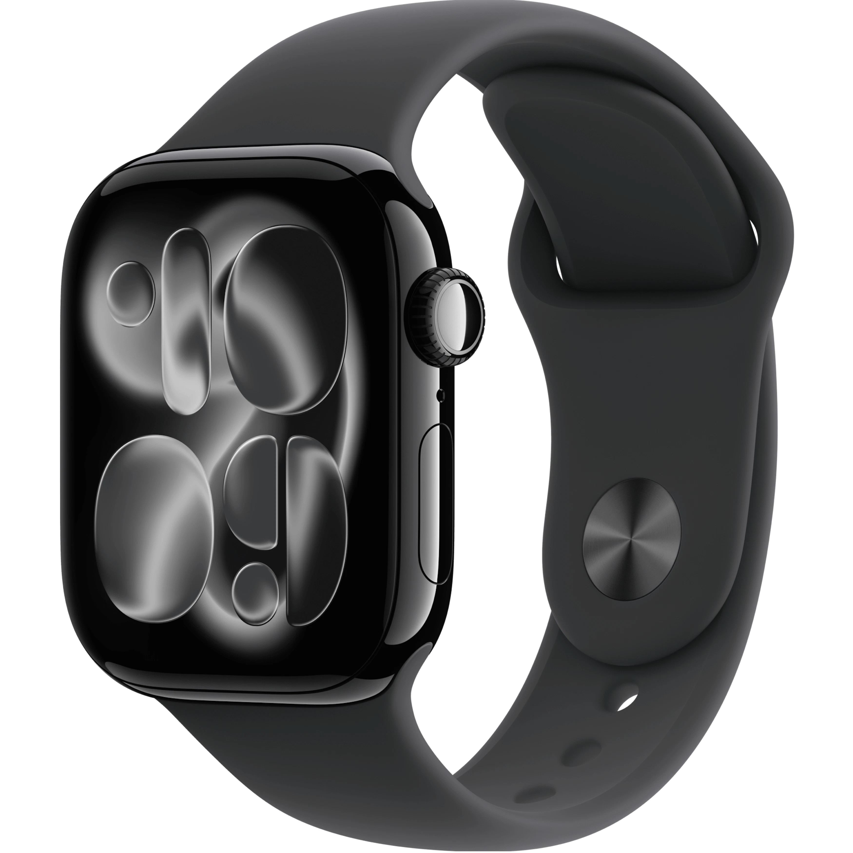 Schräge Vorderansicht Apple Watch S11 42mm Schwarz.