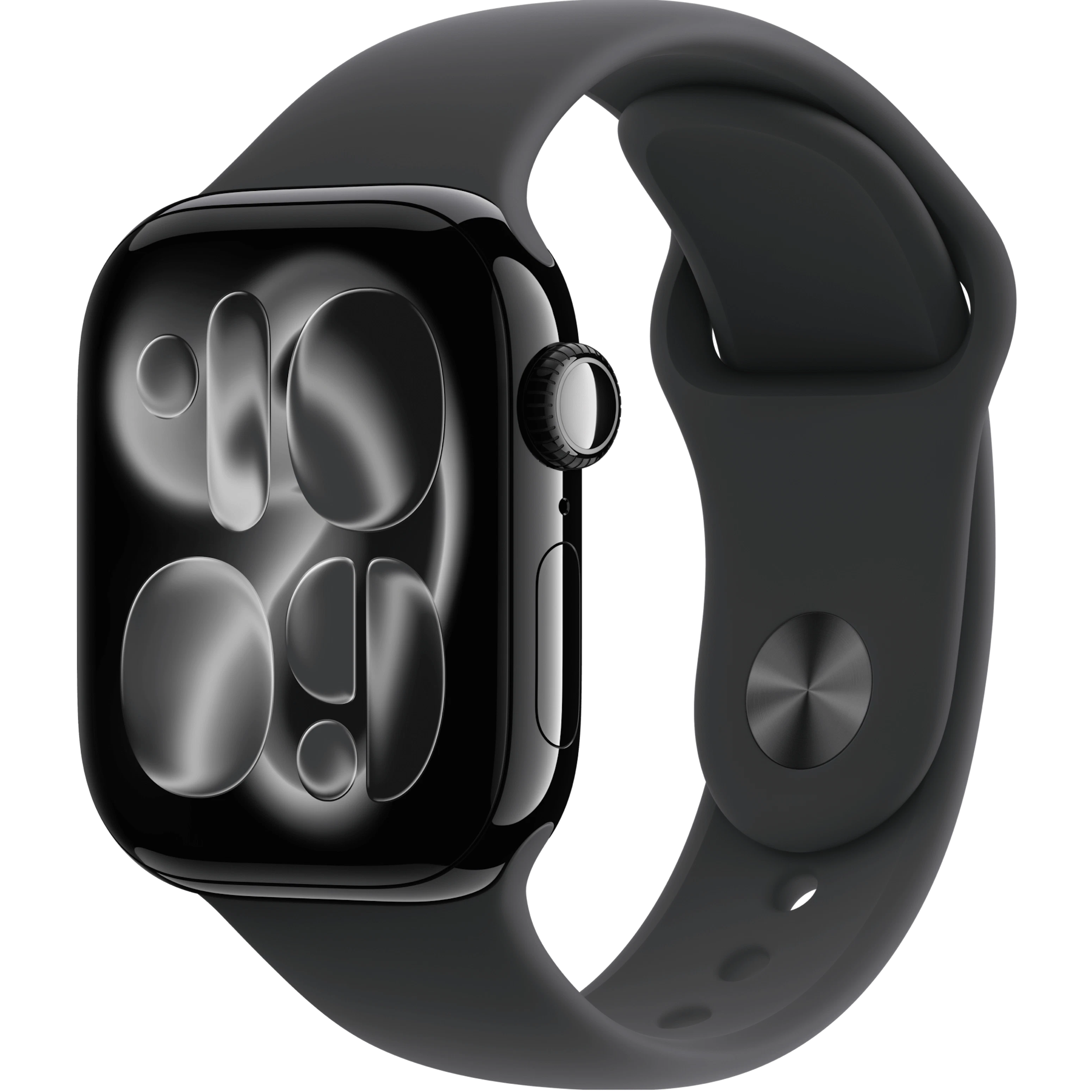 Schräge Vorderansicht Apple Watch S11 42mm Schwarz.