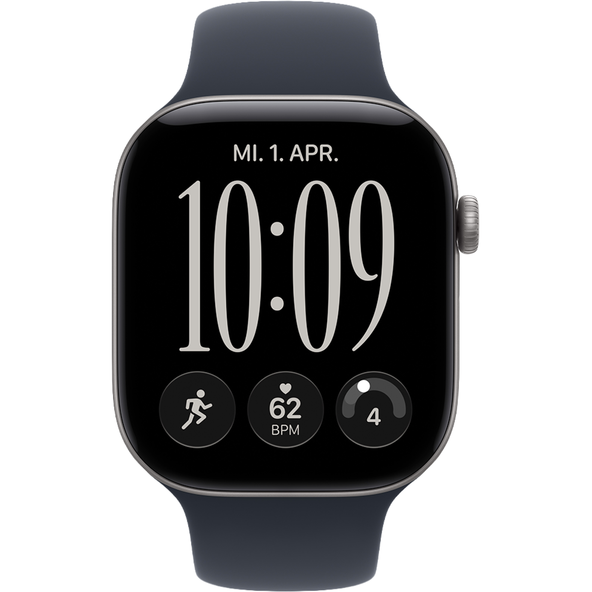 Vorderansicht Apple Watch S12 5G 46mm Navyblau.