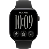 Vorderansicht Apple Watch S12 5G 46mm Schwarz.