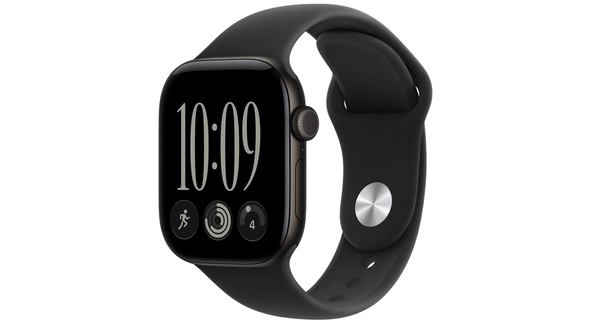 Highlight Bild vom Gerät Schräge Vorderansicht Apple Watch S12 5G Schwarz.