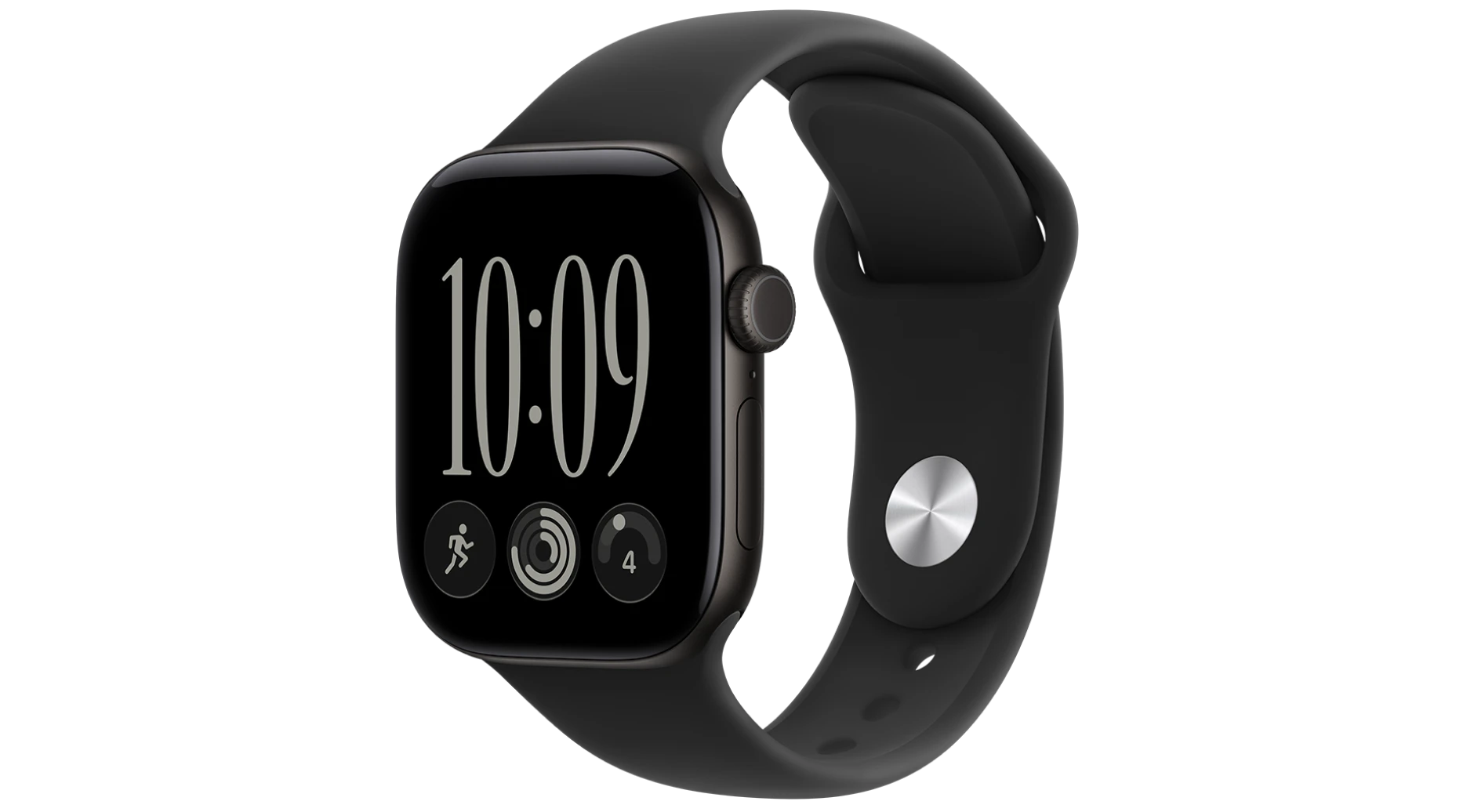 Schräge Vorderansicht Apple Watch S12 GPS Schwarz.