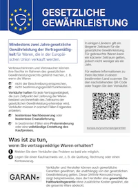 Informationsblatt Gewährleistungslabel