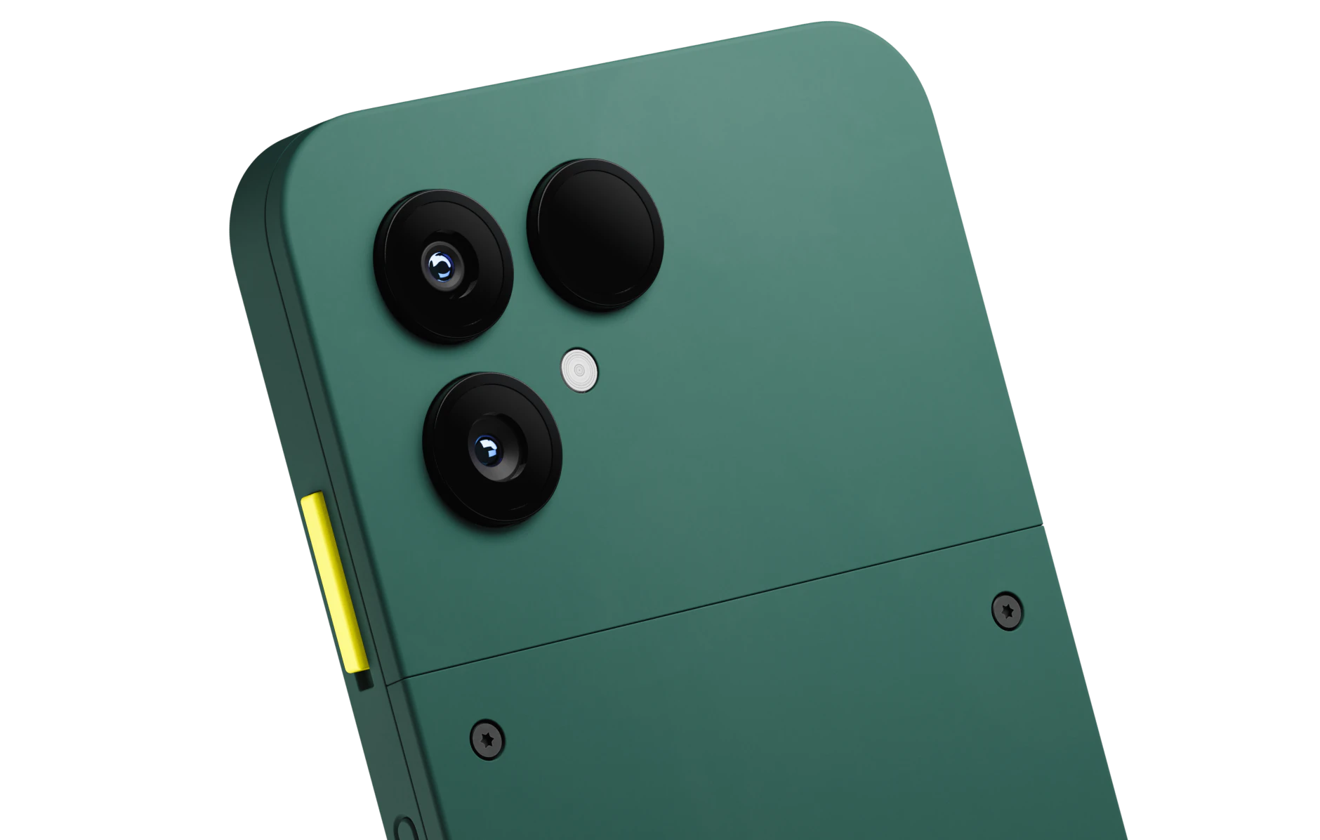 Highlight Bild vom Gerät Rückseite Fairphone (Gen. 6+) mit Fokus auf Kamera.