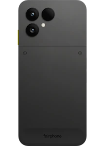 Rückansicht Fairphone 6 Schwarz. Rückansicht Fairphone 6 Schwarz.
