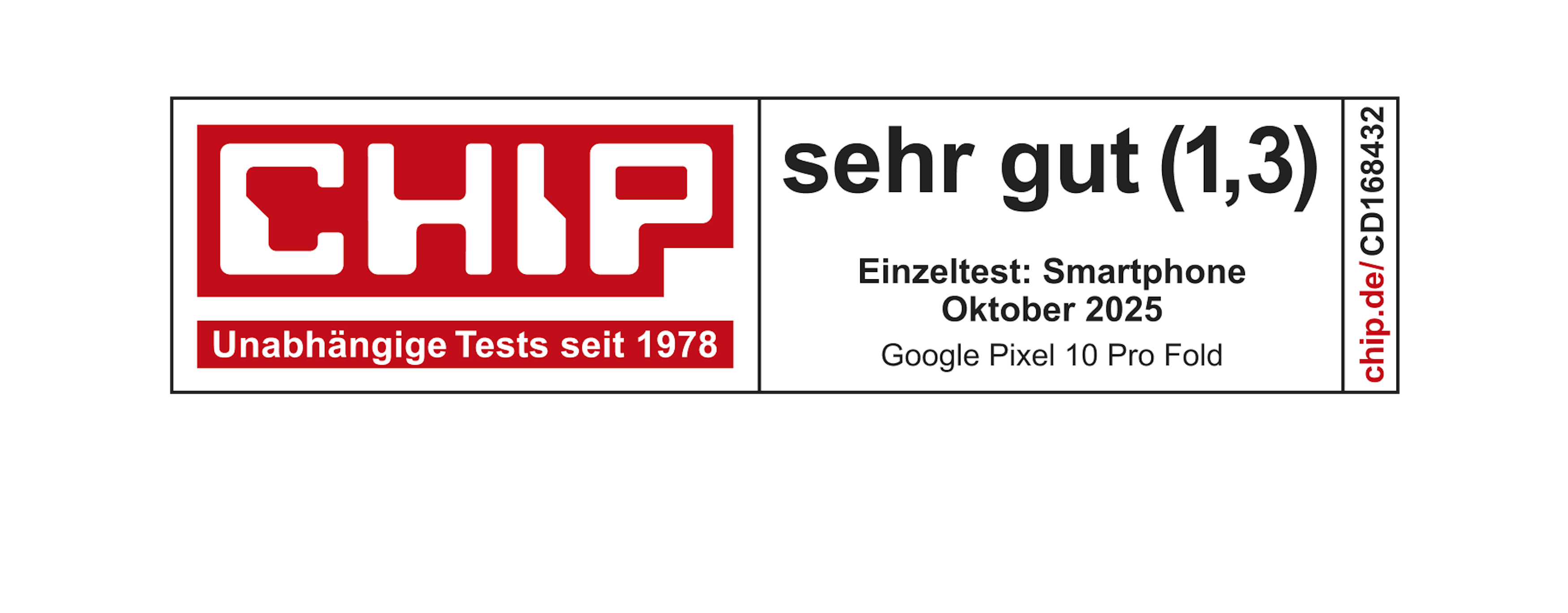 Siegel: CHIP Gesamtnote 1,3 vom Oktober 2025.