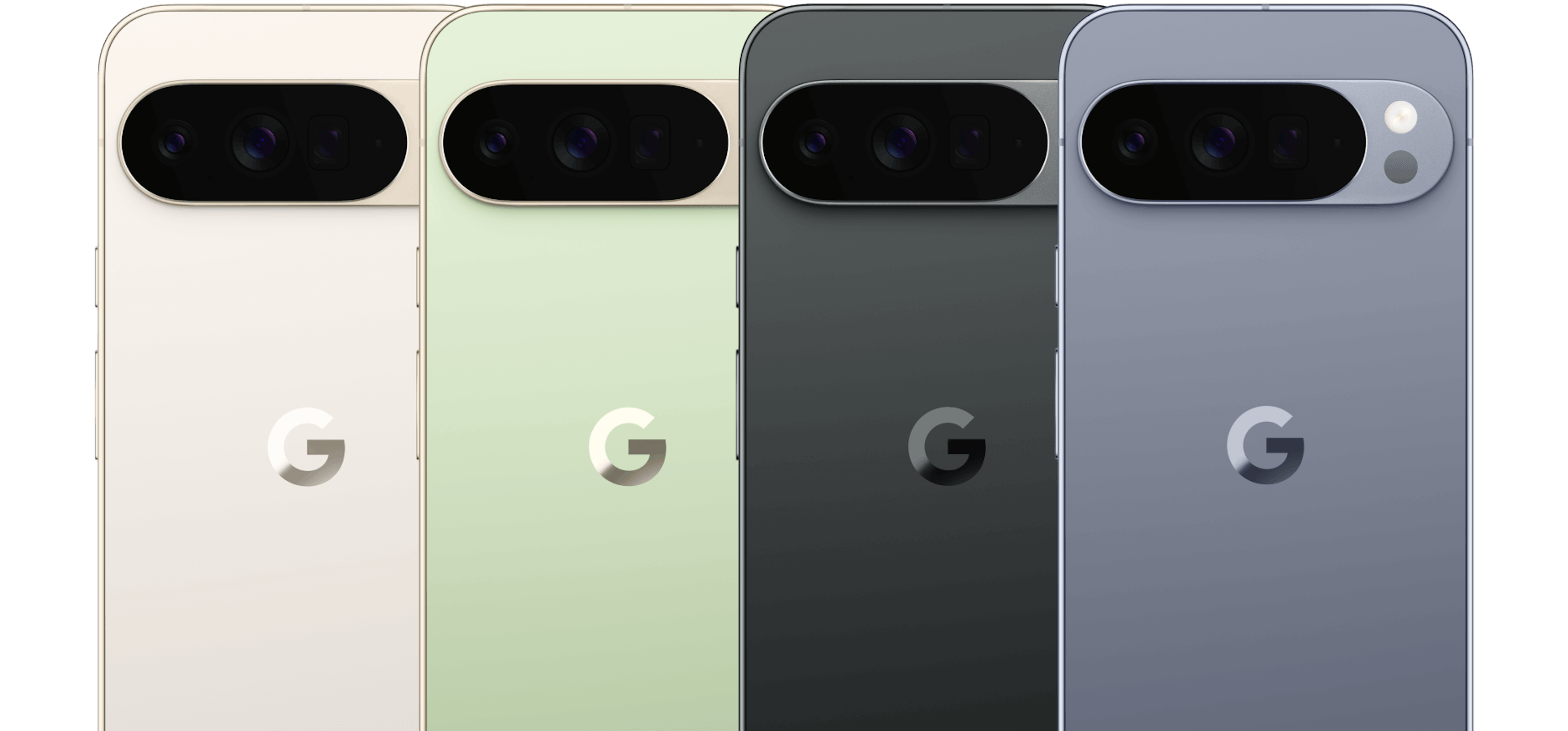 Highlight Bild vom Gerät Detailansicht Kamera vom Google Pixel 10 Pro XL in verschiedenen Farben.