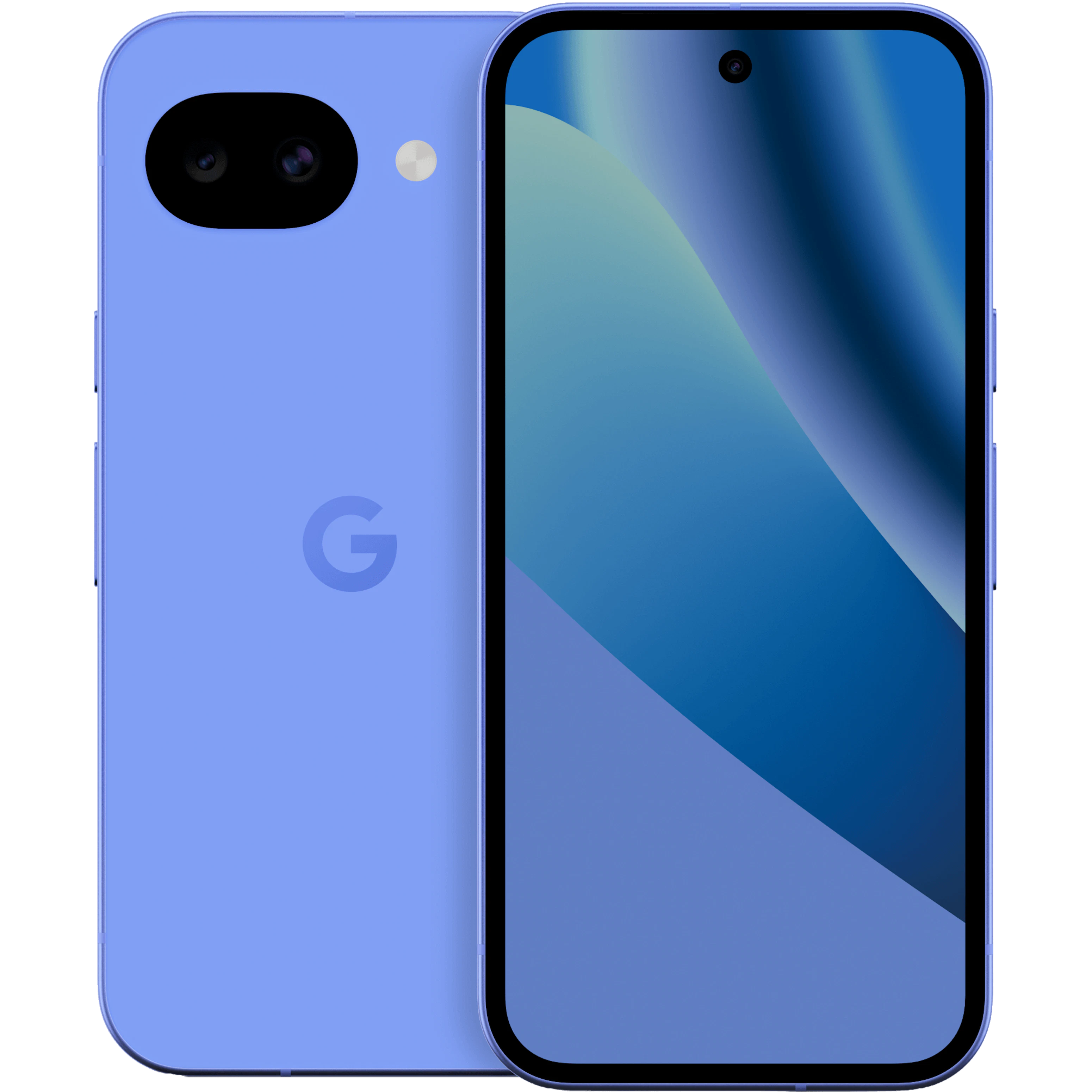 Vorder- und Rückansicht Google Pixel 10a Lavendel.