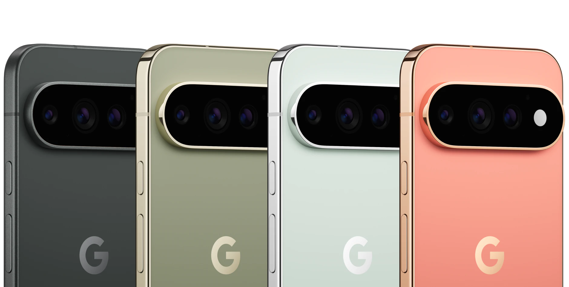 Detailansicht Kamera Google Pixel 11 Pro in verschiedenen Farben.