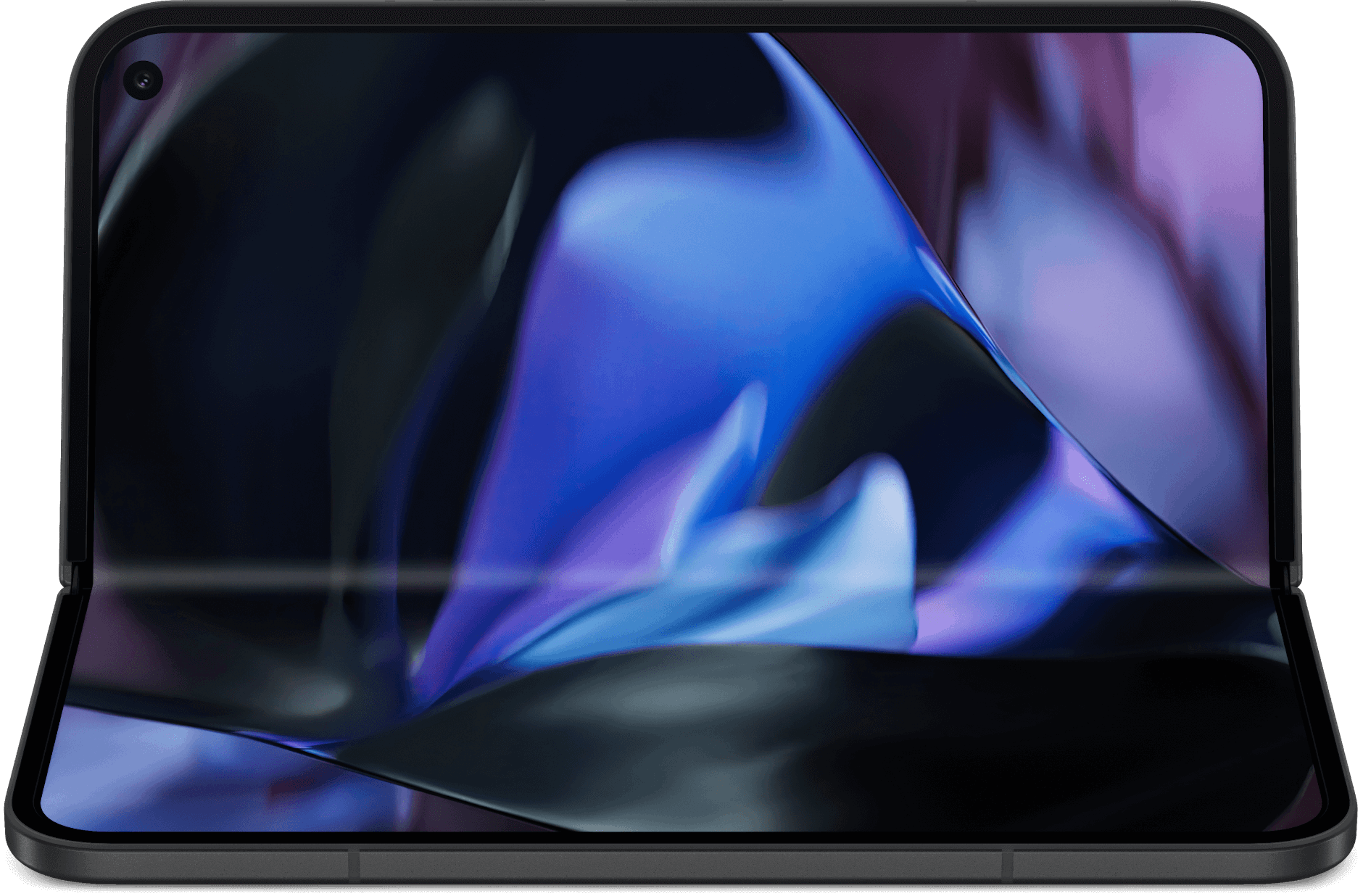 Vorderansicht Google Pixel 9 Pro Fold Obsidian gefaltet.