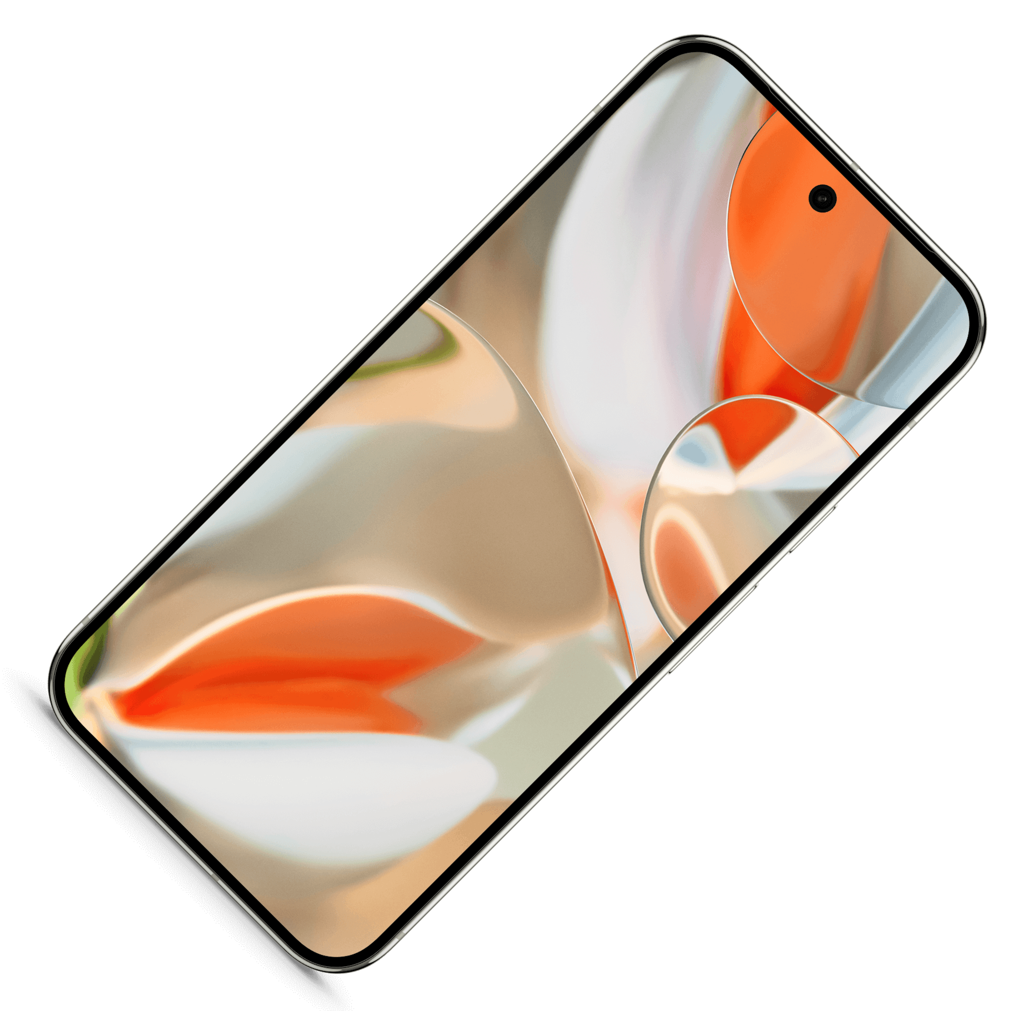 Gekippte Vorderansicht Google Pixel 9 Pro XL.