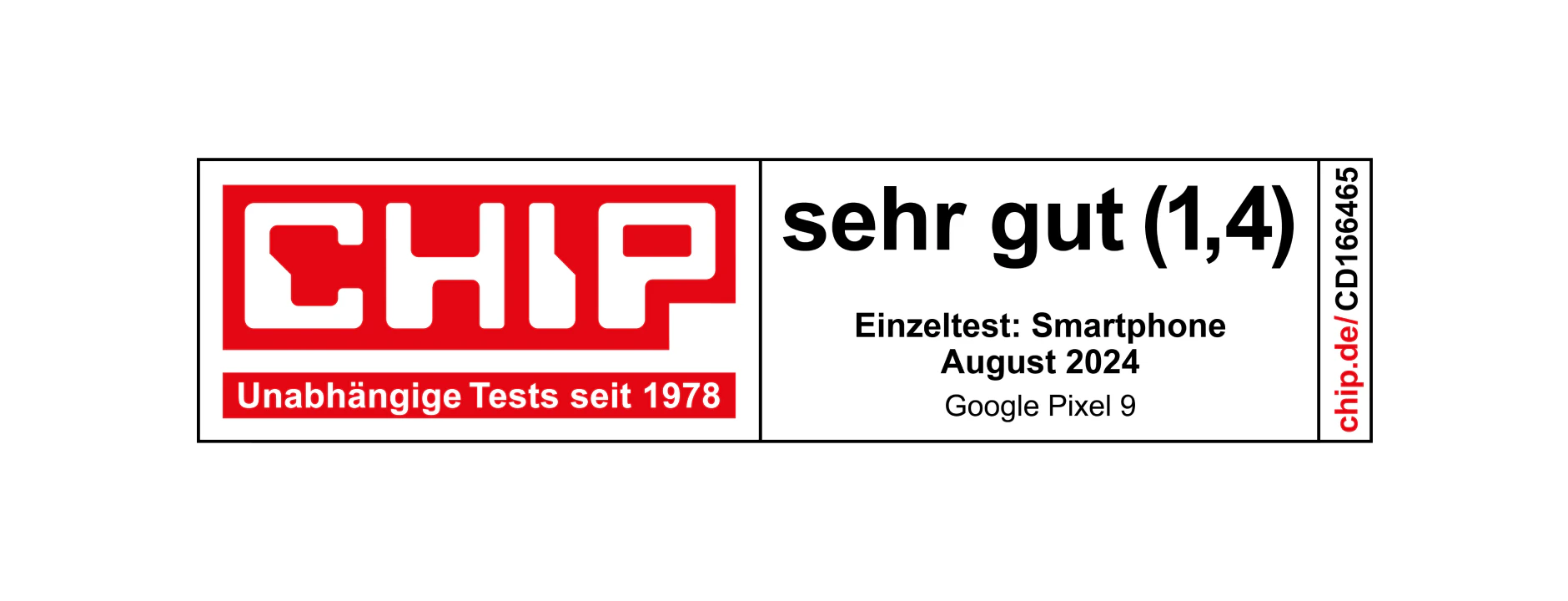 Chip Siegel Note sehr gut 1,4 im Einzeltest Smartphone August 2024.