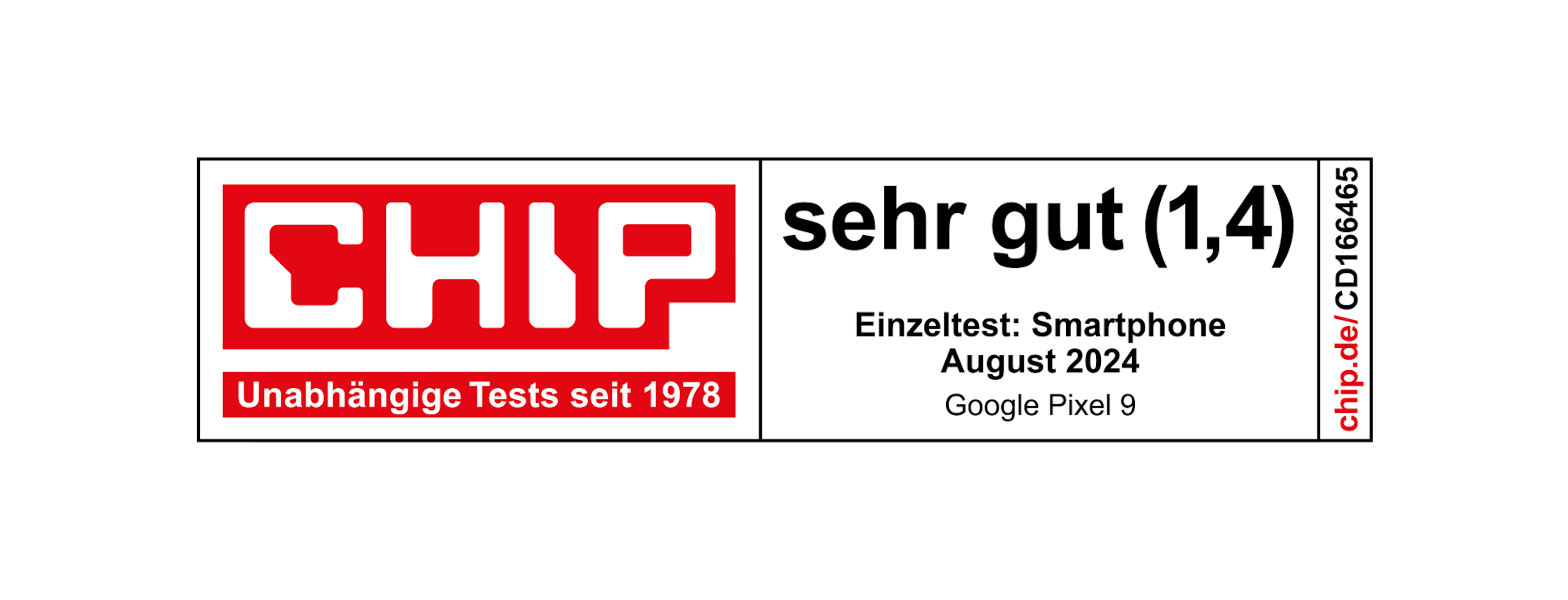 Chip Siegel Note sehr gut 1,4 im Einzeltest Smartphone August 2024.