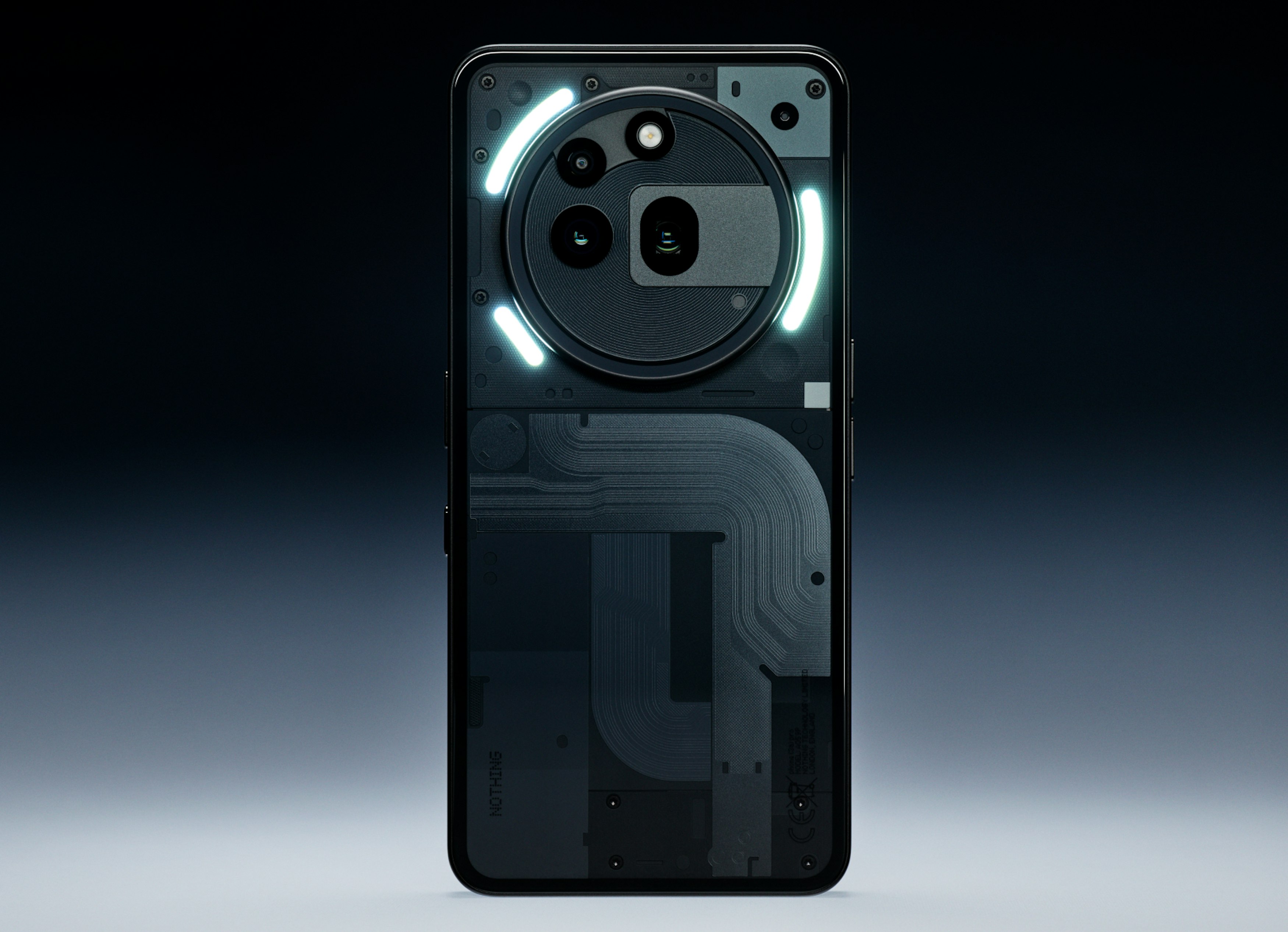 Rückansicht Nothing Phone 3a Pro Schwarz.