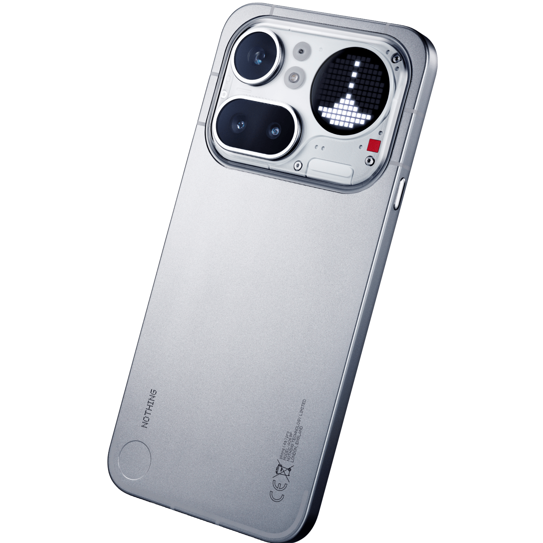 Rückseite Nothing Phone (4a) Pro in weiß.