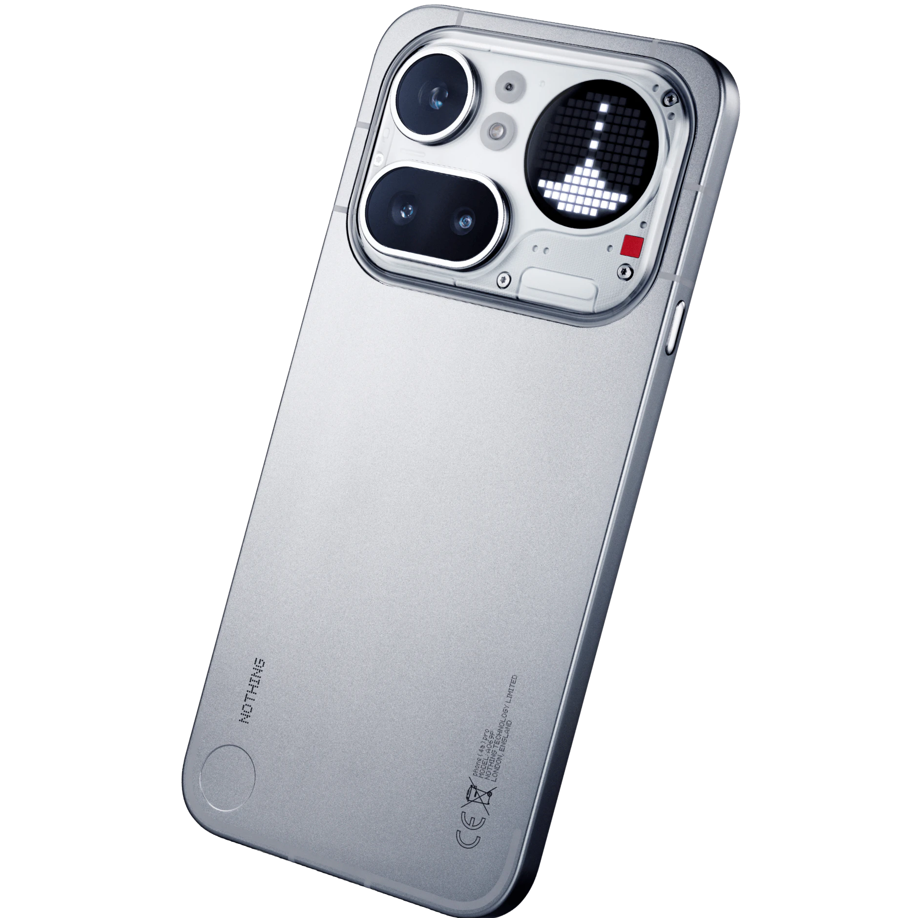 Rückseite Nothing Phone (4a) Pro in weiß.