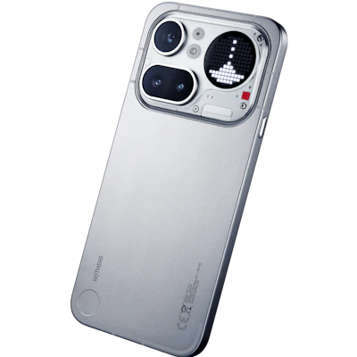 Rückseite Nothing Phone (4a) Pro in weiß.