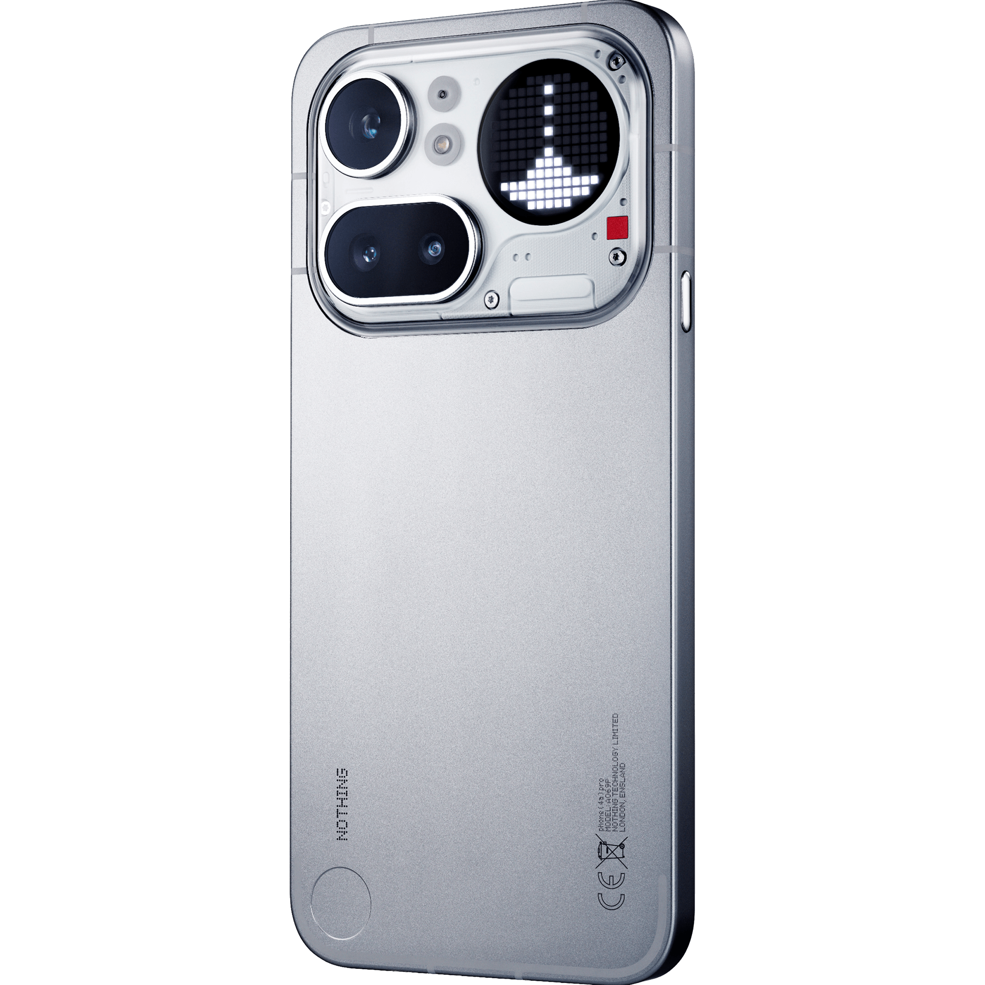 Rückseite Nothing Phone (4a) Pro in weiß.