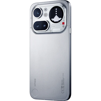Rückseite Nothing Phone (4a) Pro in weiß.