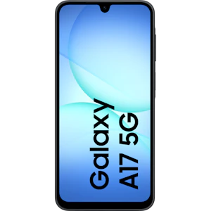 Frontansicht Samsung Galaxy A17 5G Schwarz. Frontansicht Samsung Galaxy A17 5G Schwarz.
