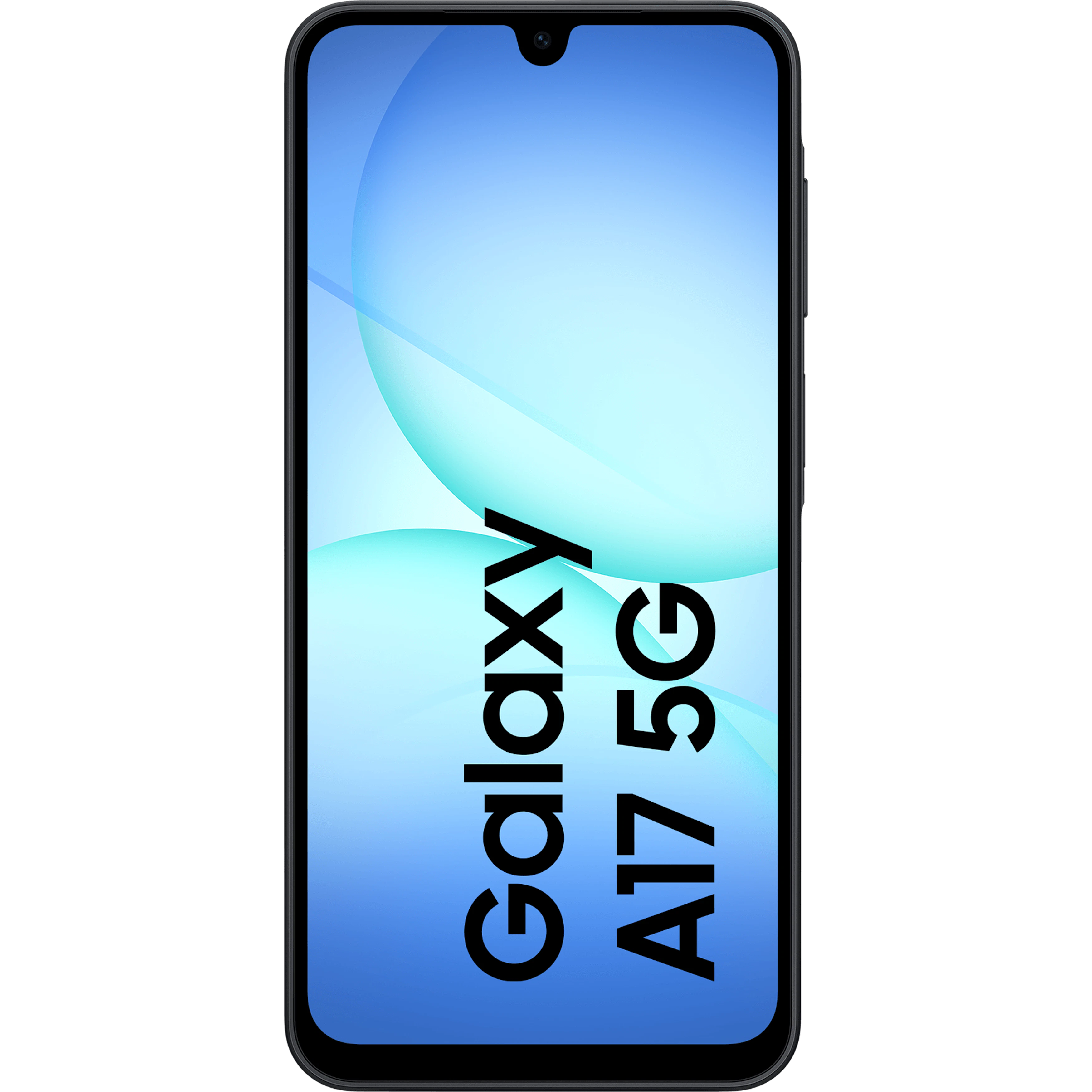 Frontansicht Samsung Galaxy A17 5G Schwarz. Frontansicht Samsung Galaxy A17 5G Schwarz.