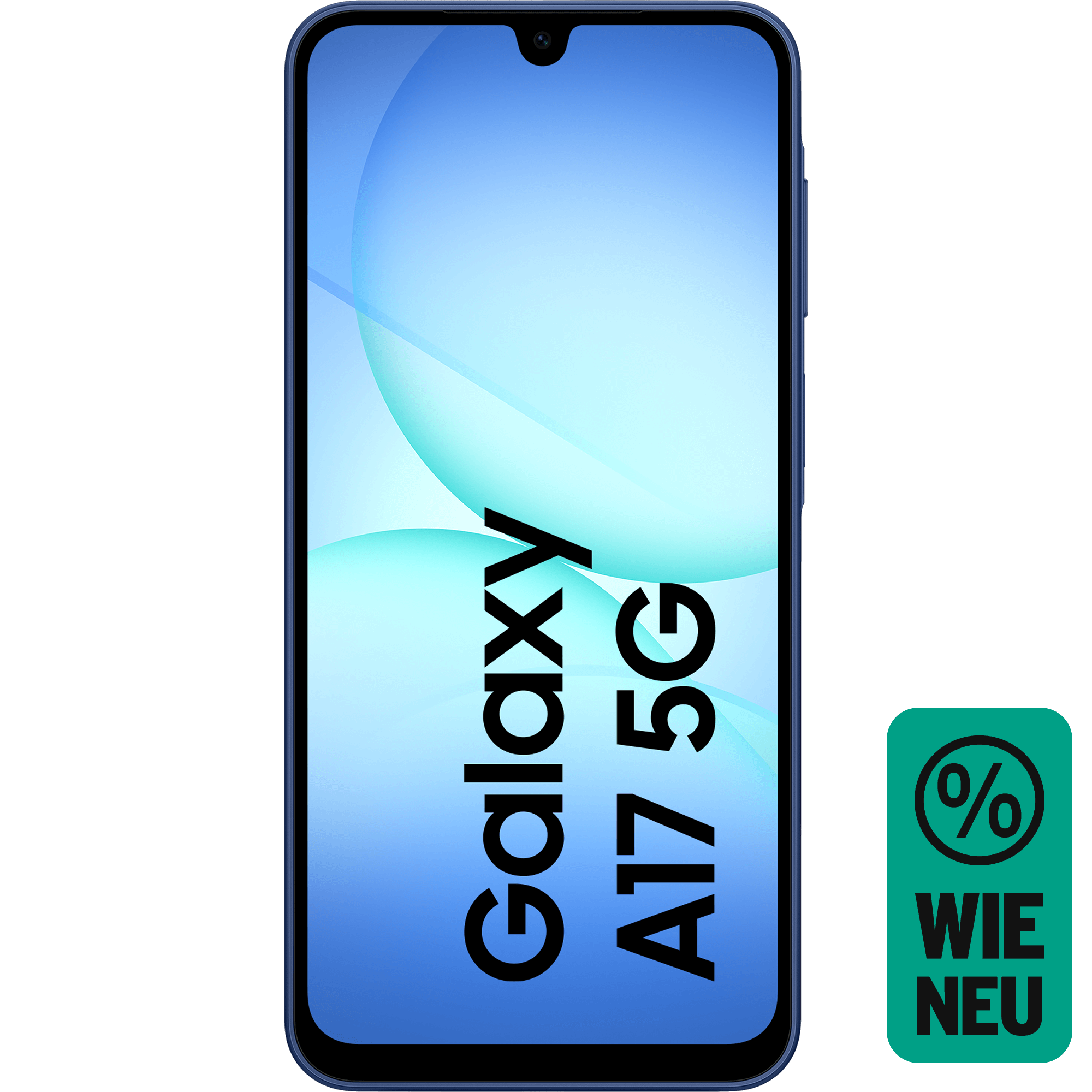 Frontansicht Samsung Galaxy A17 5G Blau. Wie neu.