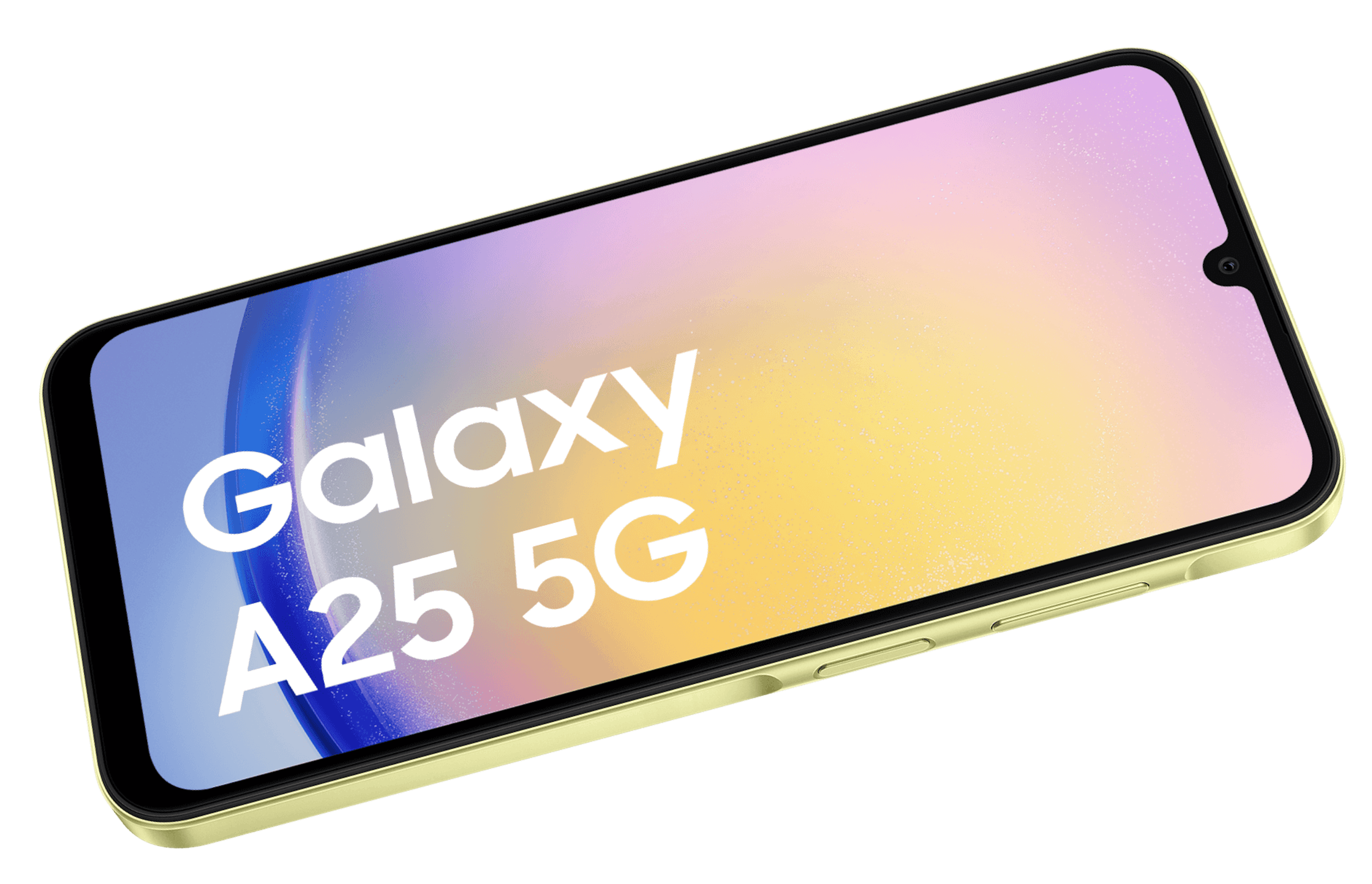 Schräge Vorderansicht Samsung Galaxy A25.