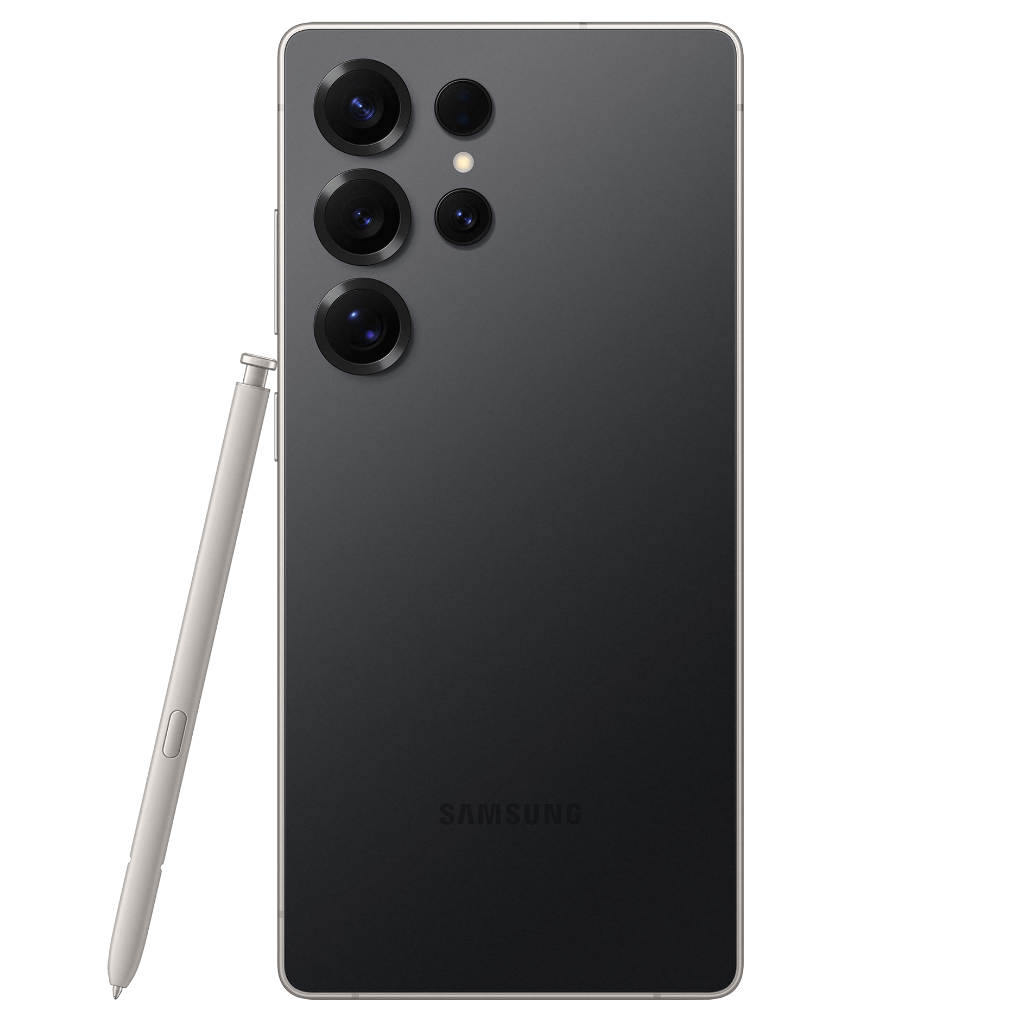 Rückansicht Samsung Galaxy S25 Ultra Schwarz mit S Pen.