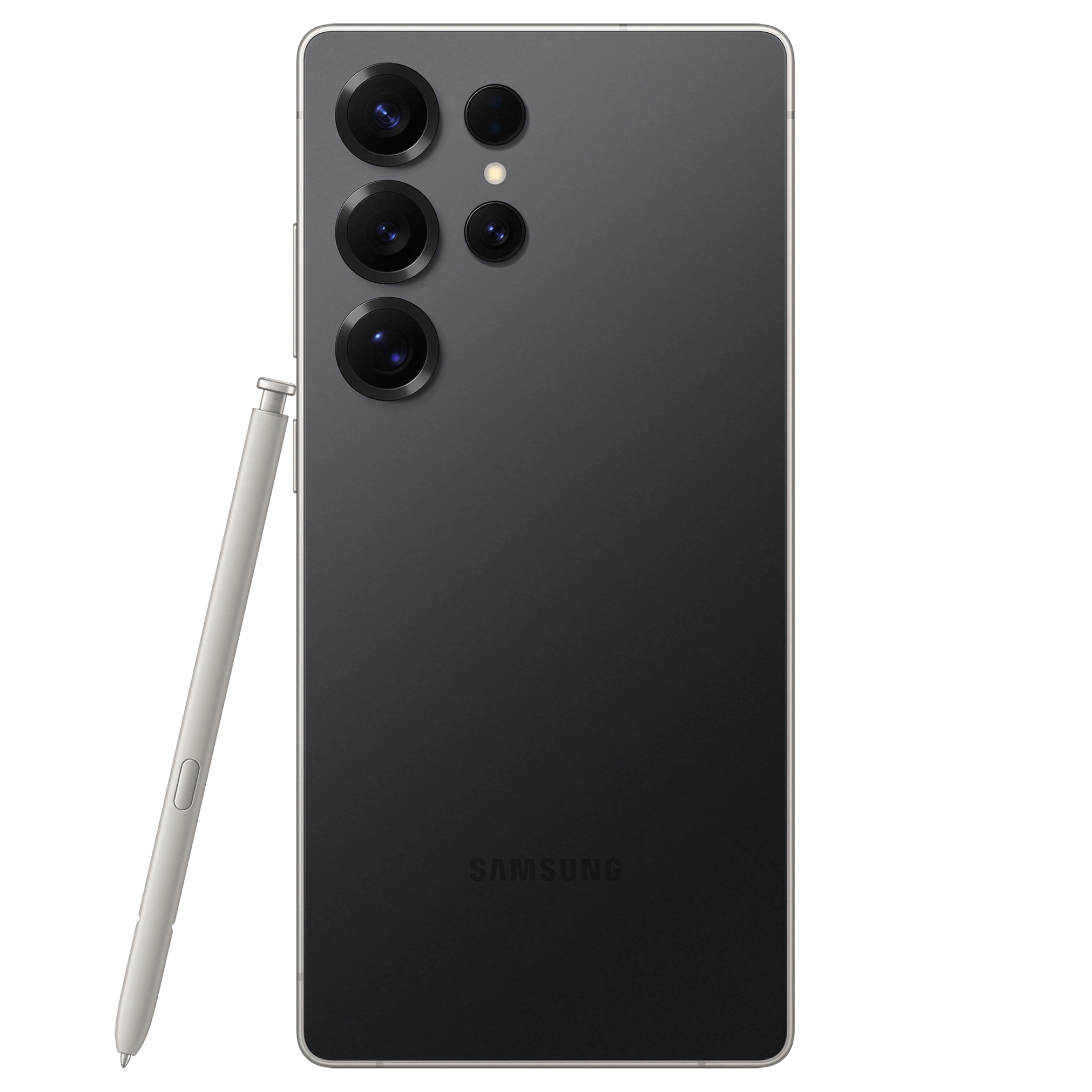 Rückansicht Samsung Galaxy S25 Ultra Schwarz mit S Pen.