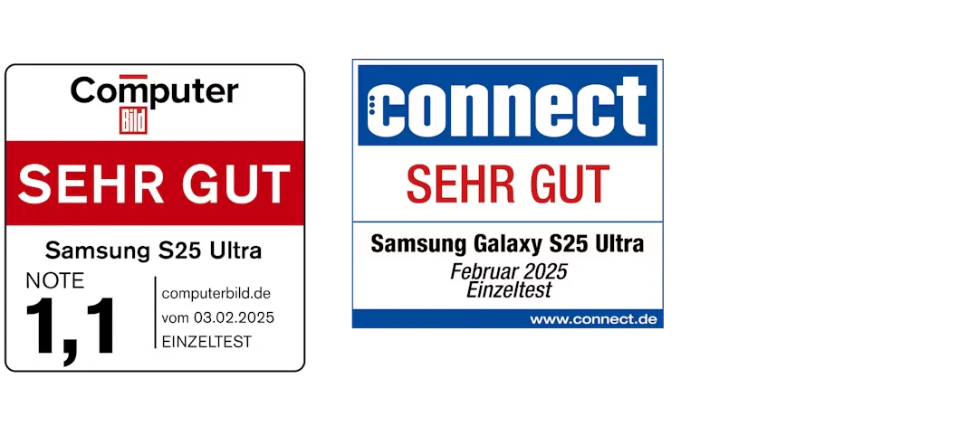 1. Siegel: Computer Bild Gesamtnote 1,1 vom 03.02.2025. 2. Siegel: connect Gesamtnote sehr gut Februar 2025.