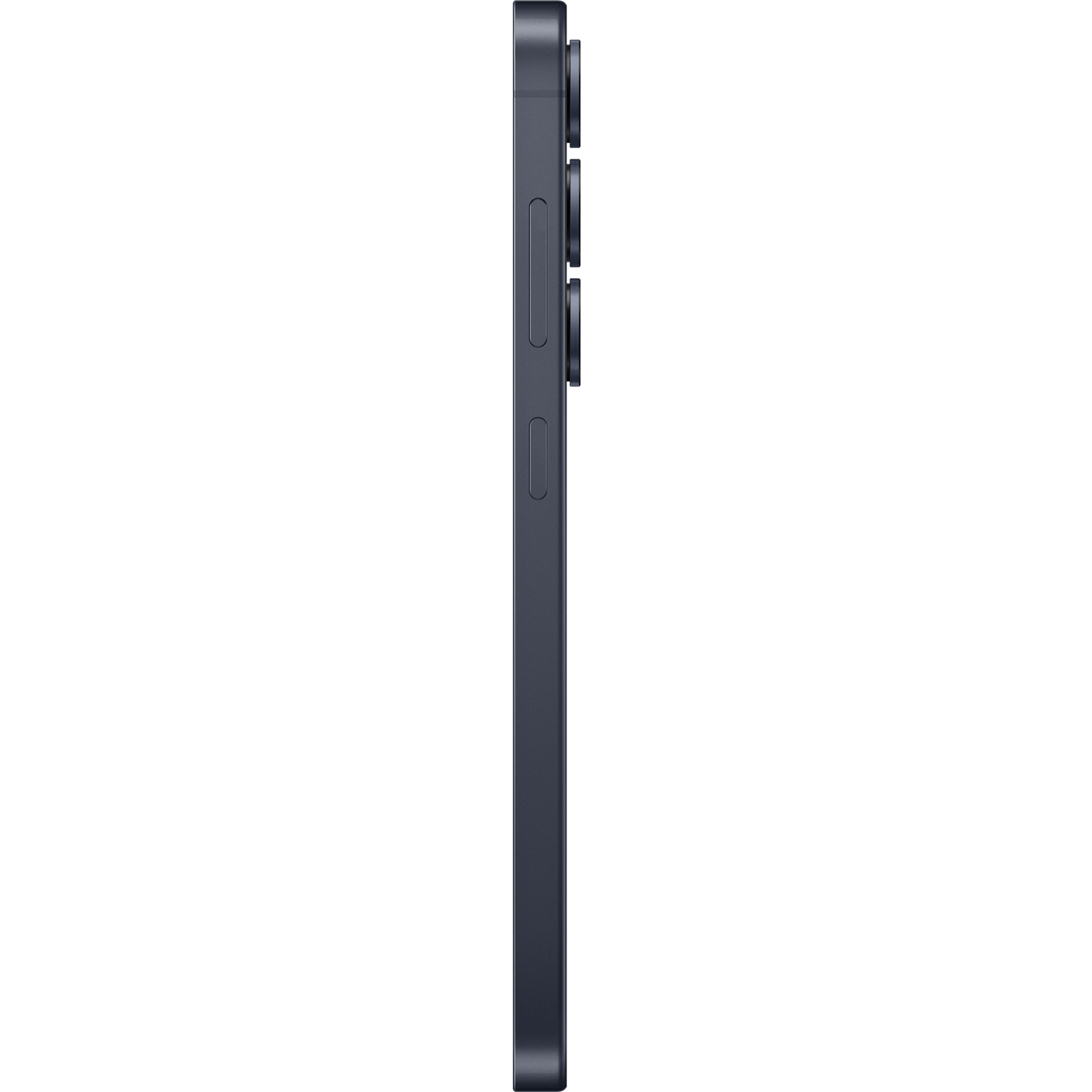 Seitenansicht Samsung Galaxy S25 Blau-Schwarz.