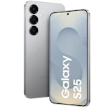 Vorder- und Rückansicht Samsung Galaxy S25 Silber. Vorder- und Rückansicht Samsung Galaxy S25 Silber.