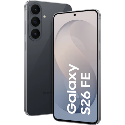 Samsung Galaxy S26 FE Vorder- und Rückansicht Graphite.