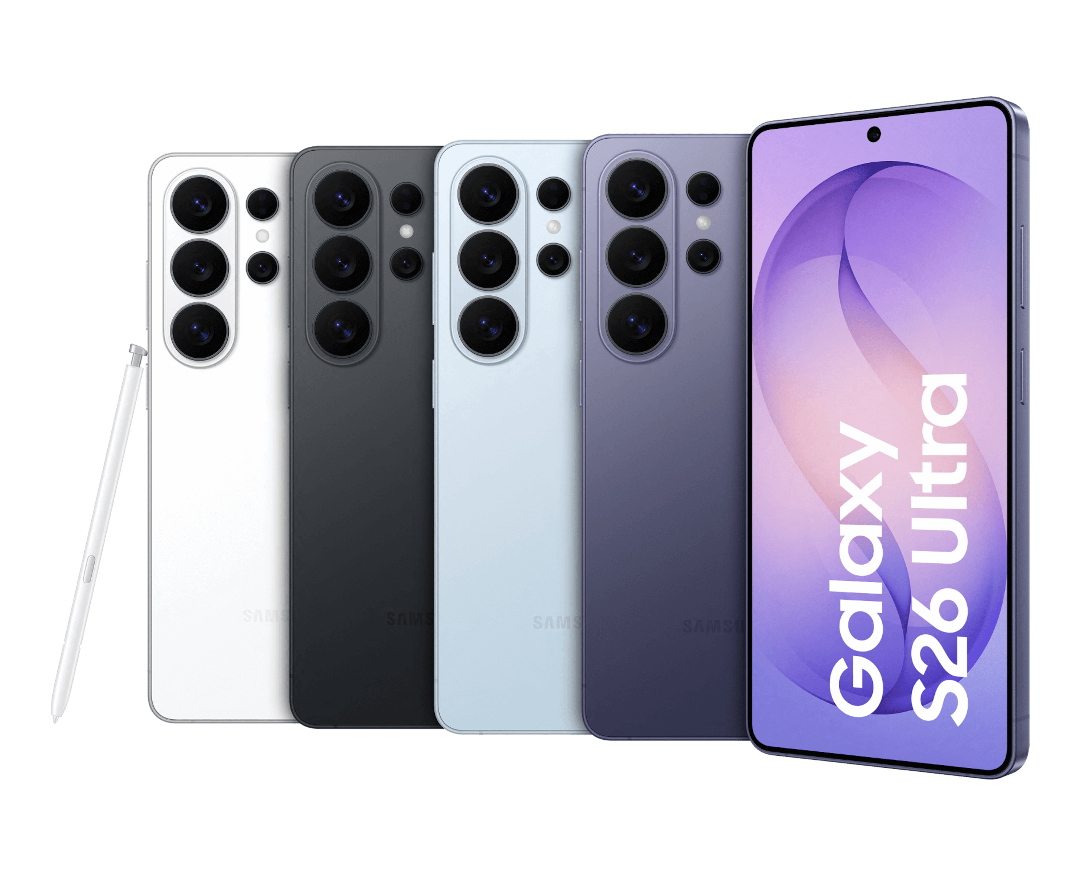 Mehrere Samsungs in verschiedenen Farben.