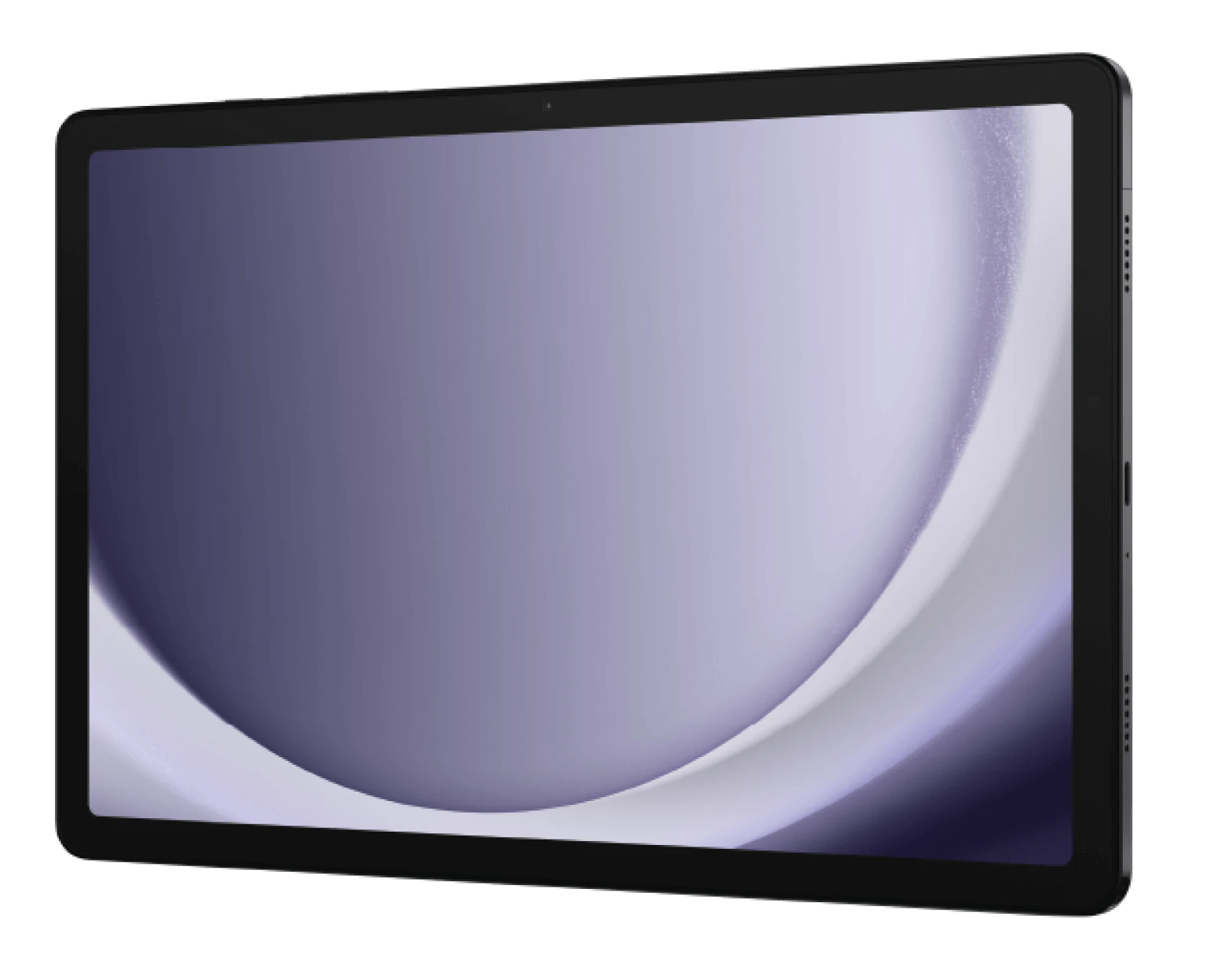 Schräge Vorderansicht Samsung Galaxy Tab A9 Plus Graphit.
