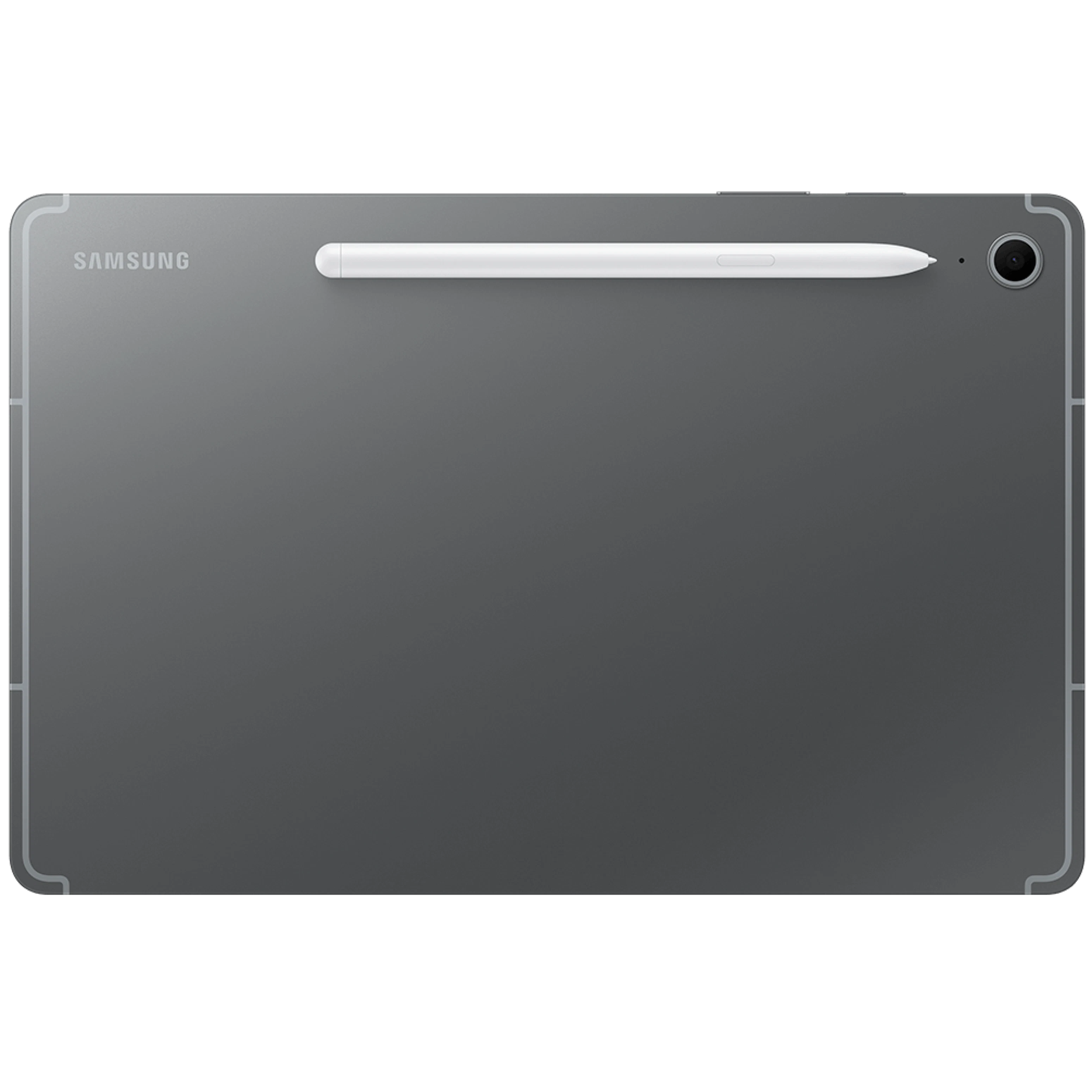 Rückansicht Samsung Galaxy Tab S10 Fe 5G Grau. Rückansicht Samsung Galaxy Tab S10 Fe 5G Grau.