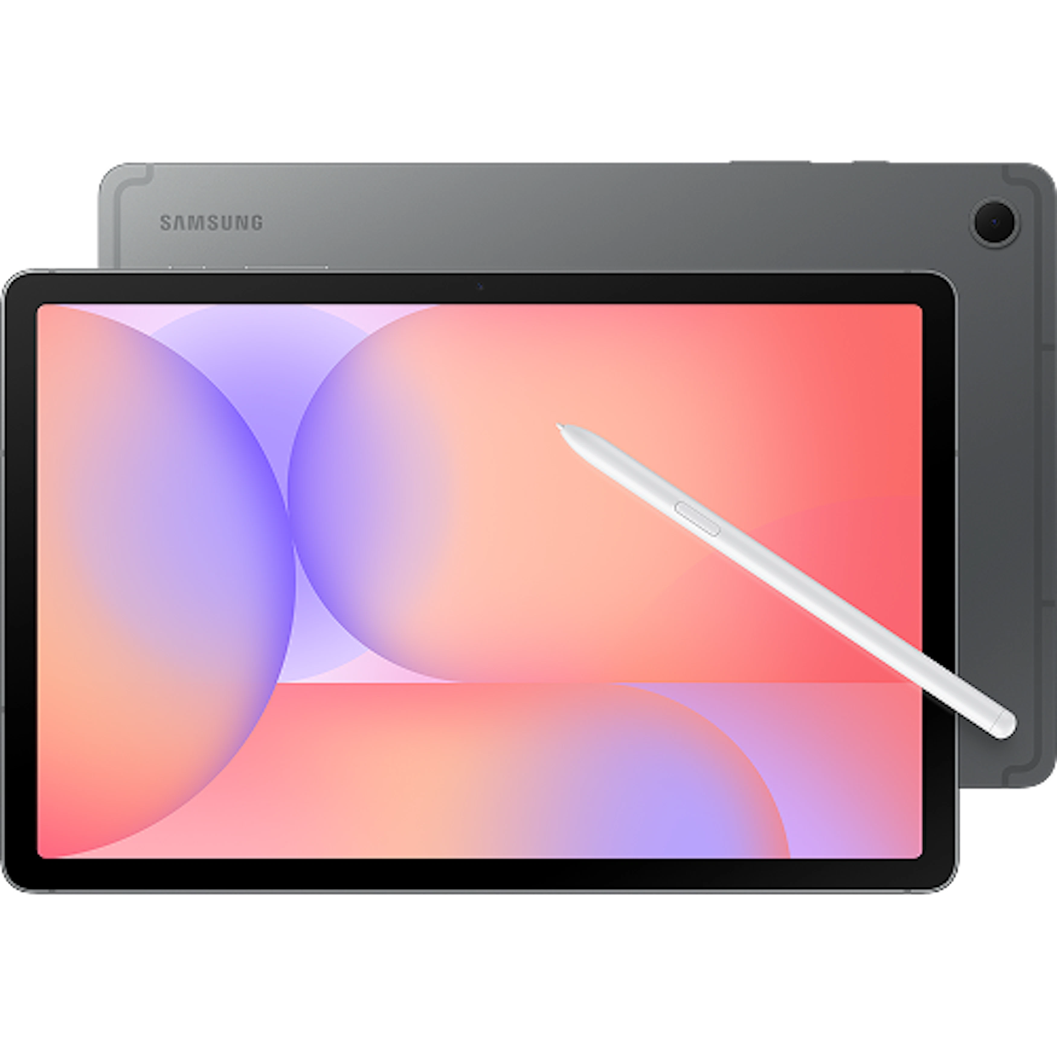 Vorder- und Rückansicht Samsung Galaxy Tab S10 Lite Grau. Vorder- und Rückansicht Samsung Galaxy Tab S10 Lite Grau.