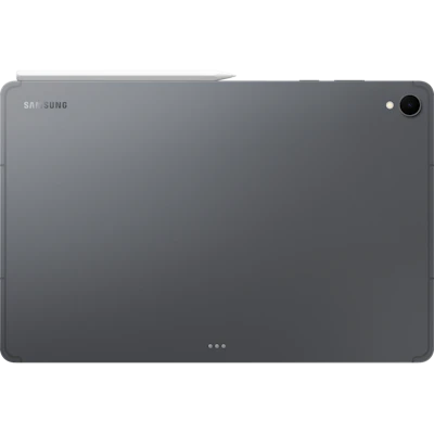 Rückansicht mit S-Pen vom Samsung Galaxy Tab S12+ 5G in grau.