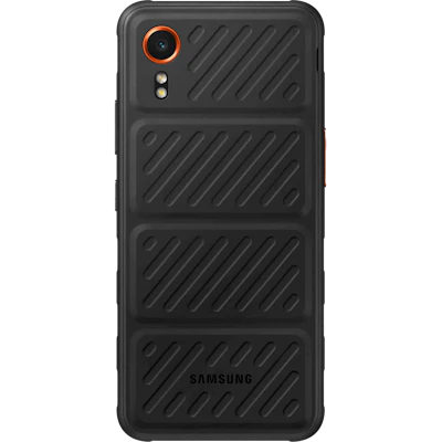 Rückansicht Samsung Galaxy XCover7 Schwarz. Rückansicht Samsung Galaxy XCover7 Schwarz.