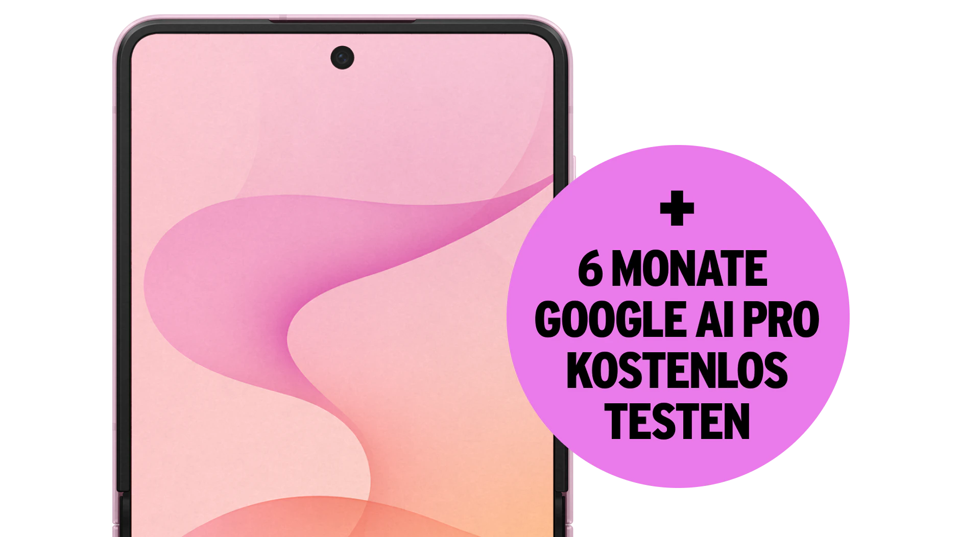 Highlight Bild vom Gerät Vorderansicht Samsung Galaxy Z Flip8. Plus 6 Monate Google AI Pro kostenlos testen.