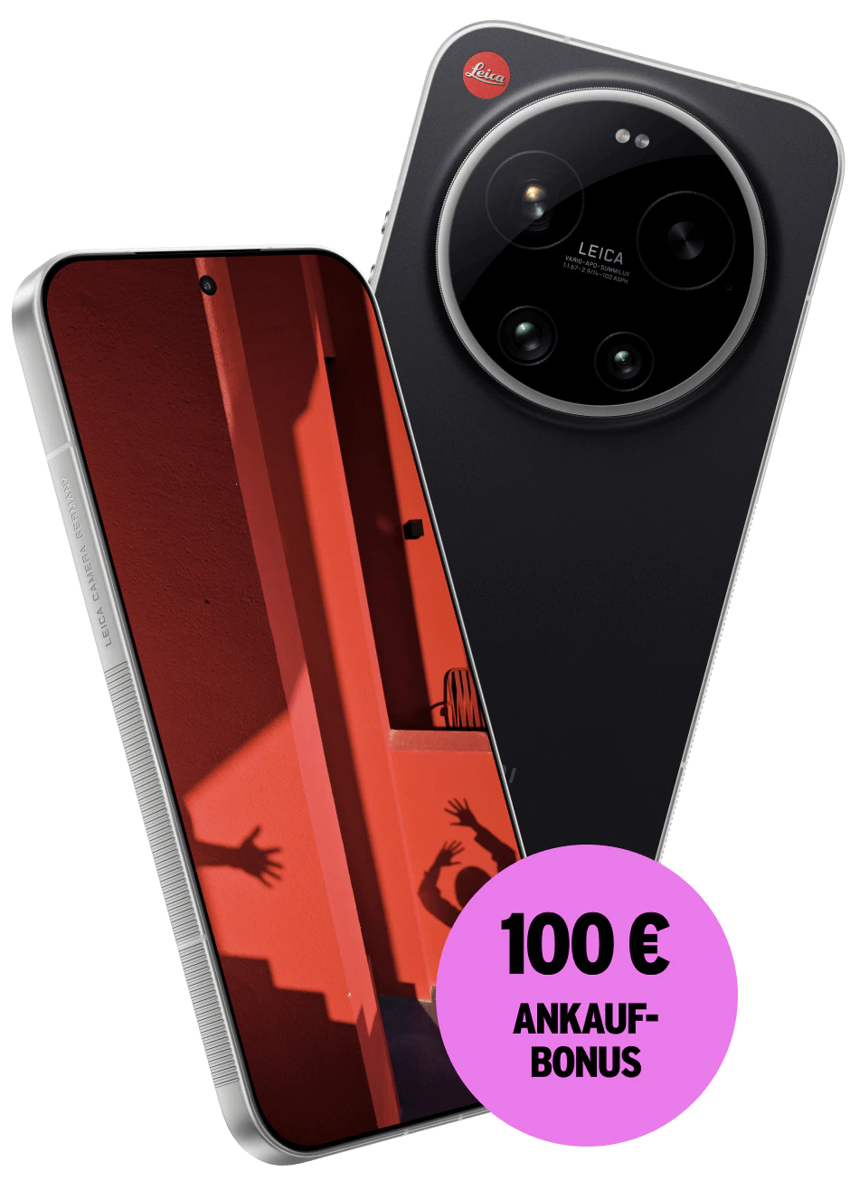 Rück- und Vorderansicht Leica Leitzphone in schwarz. 100 € Ankaufbonus.
