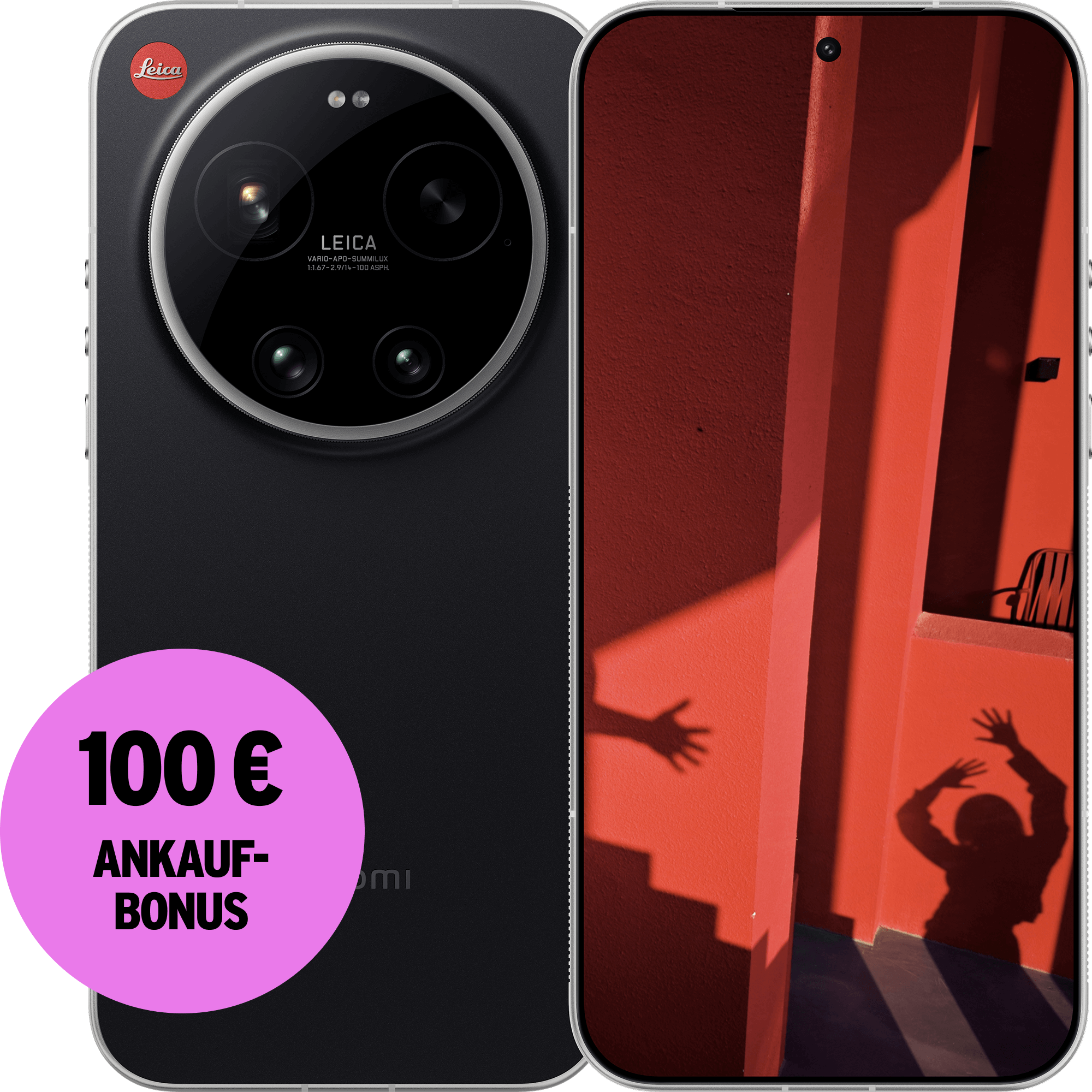 Rück- und Vorderansicht Leica Leitzphone in schwarz. 100 € Ankaufbonus.