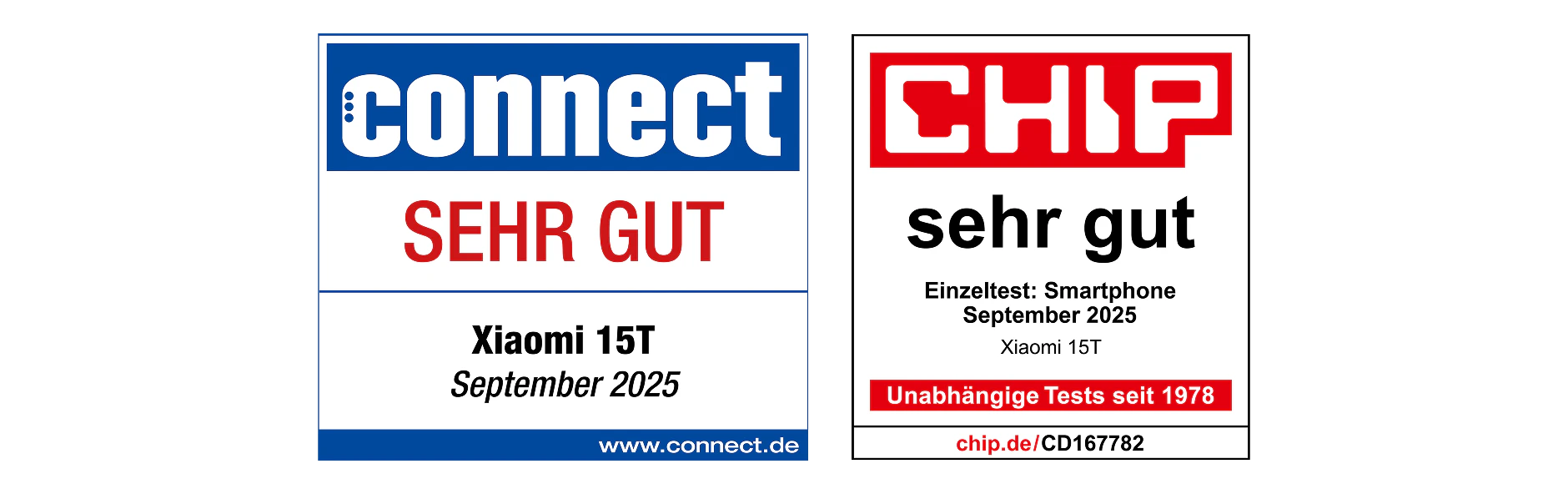 Testsiegel: connect „SEHR GUT“ und CHIP „sehr gut“ für Xiaomi 15T (September 2025).
